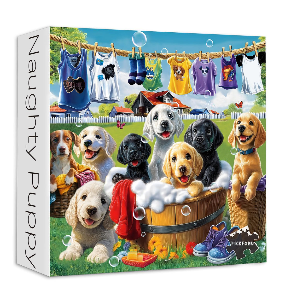 PICKFORU Dog Puzzles for Adults 1000 Pieces, Funny Animals Jigsaw Puzzles Golden Retriever, Difficult Puppy Puzzle as Wall Decor PICKFORU