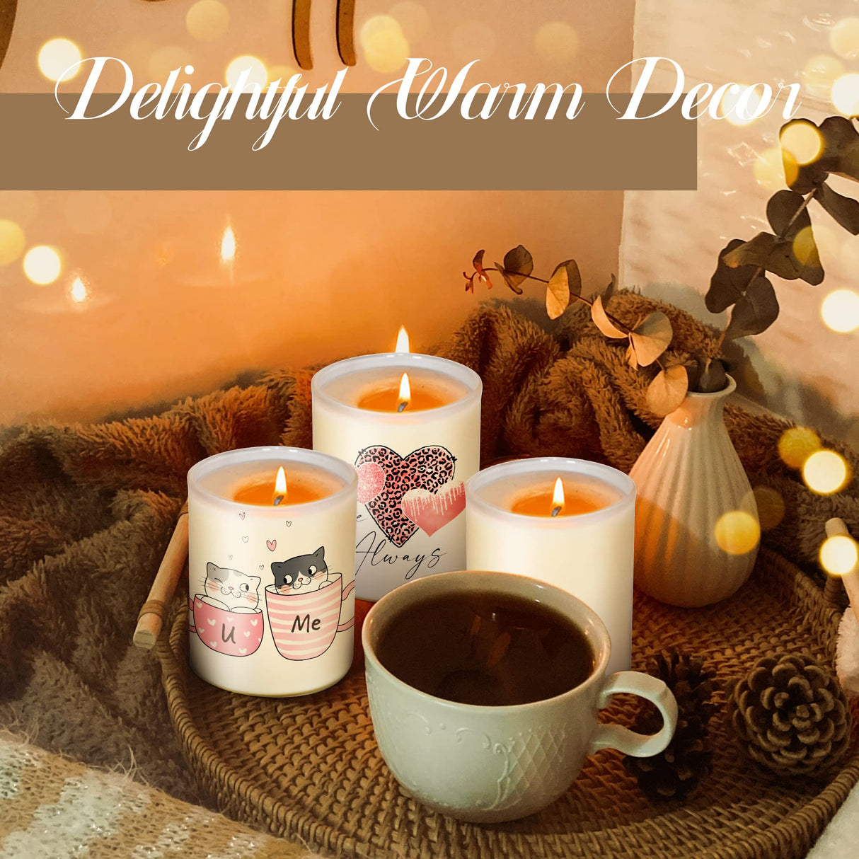 sweet grain 10oz Sublimation Glass Tealight Candle Holder with Bamboo Lids 12 Pcs Sublimation Frosted Glass Jar for Party Decorations, Birthday, Wedding and Dinner Table Decor sweet grain