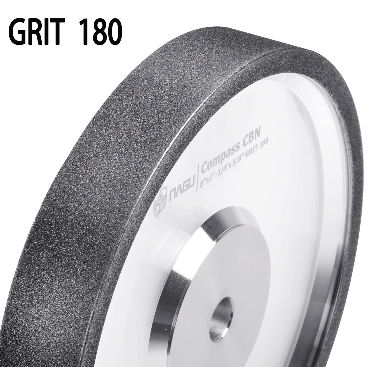 NAGU Compass CBN Grinding Wheels 8"x1-1/4"x5/8" GRIT 180 for Sharpening High Speed Steel of Woodturning Tools NAGU