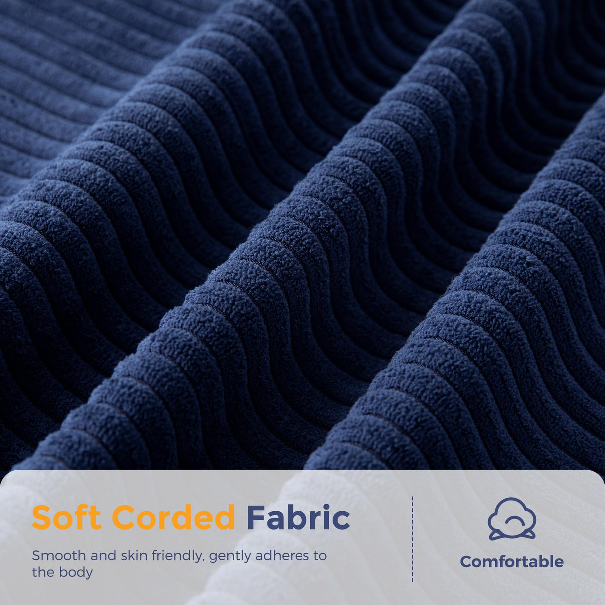 MAXYOYO Bean Bag Chair for Adults, Upholstered Floor Sofa with Armrests, Loveseat Boneless Couch with Tufted Cushion & Backrest, Sofa in A Box, Large Bean Bag Couch for Bedroom Living Room, Navy MAXYOYO