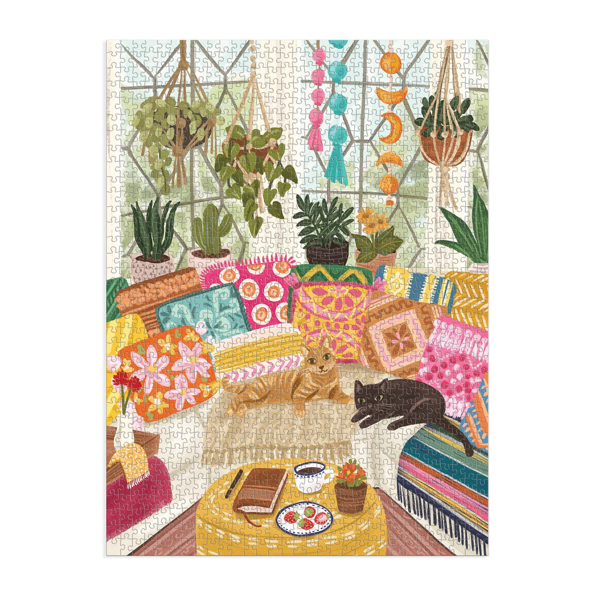 Galison Serenity Meow 1000 Piece Puzzle in a Square Box from Galison - 1000 Piece Puzzle for Adults, Colorful and Cattastic Illustrations, Thick and Sturdy Pieces, Idea Galison