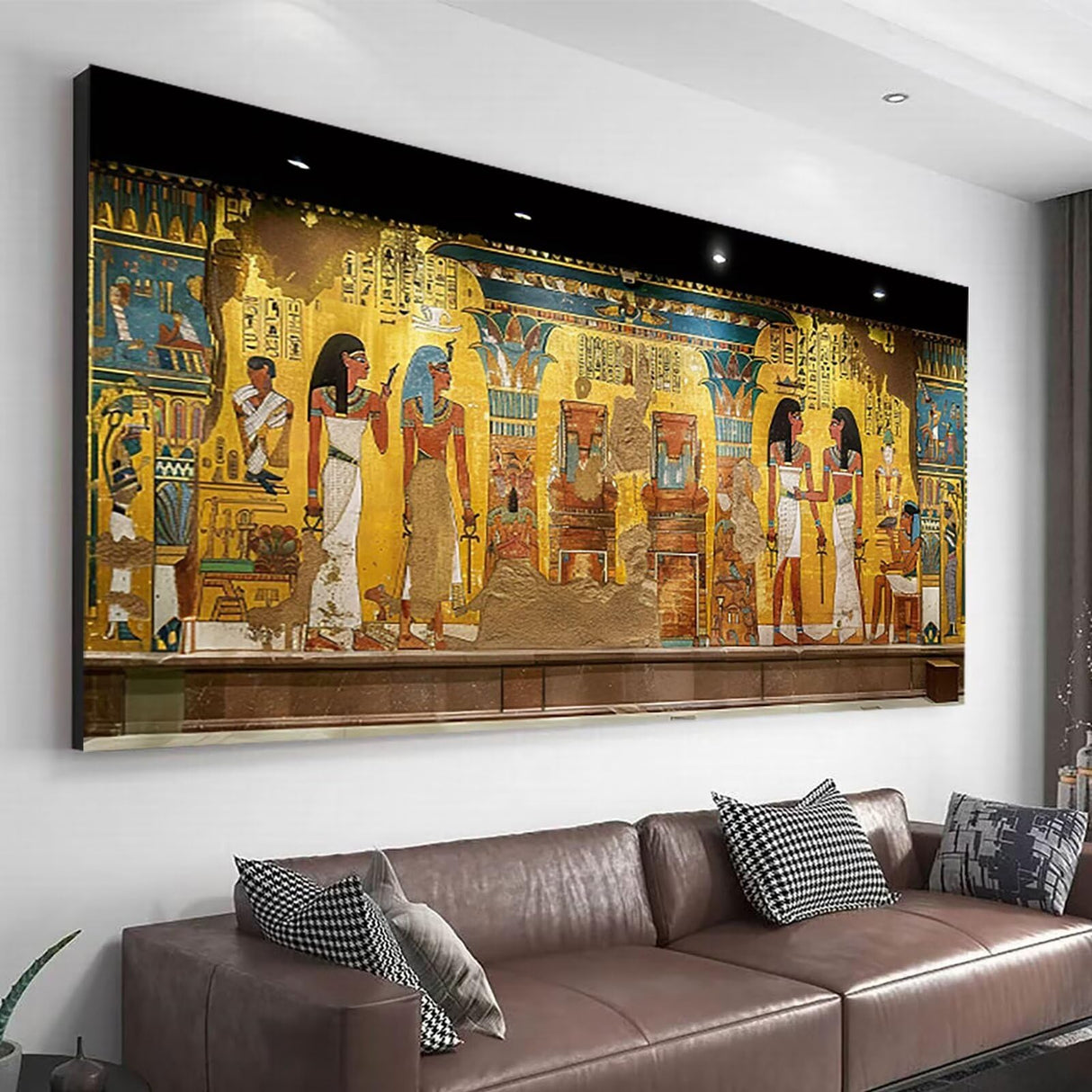 Egypt 5D Diamond Painting Kits for Adults 20x48in, Egyptian Murals Diamond Art Kits for Adults, DIY Full Drill Round Diamond Art Paintings Mosaic Kits for Adult Crafts for Wall Room Decor Gifts Z-293 Wohoaqig