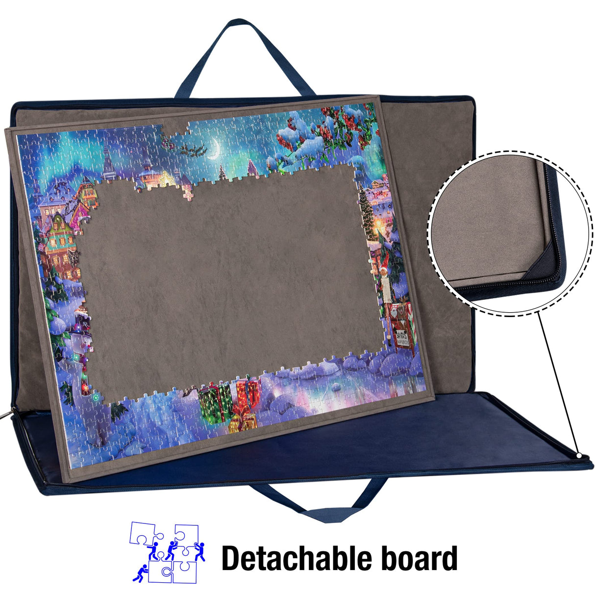 Lavievert 1000 Pieces Jigsaw Puzzle Board with Padded Cover, Portable Puzzle Case with 4 Sorting Trays, Puzzle Caddy Puzzle Storage Saver with Non-Slip Surface for Adults and Kids LAVIEVERT