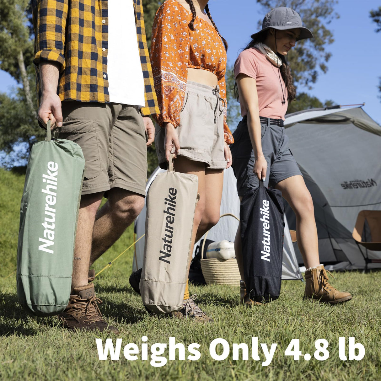 Naturehike Ultralight Camping Cot, Easy to Assemble Folding Tent Cot, Compact & Protable Camping Bed for Camping, Mountaineering, & Hiking, Supports 330lbs with Carry Bag, Kahki Naturehike