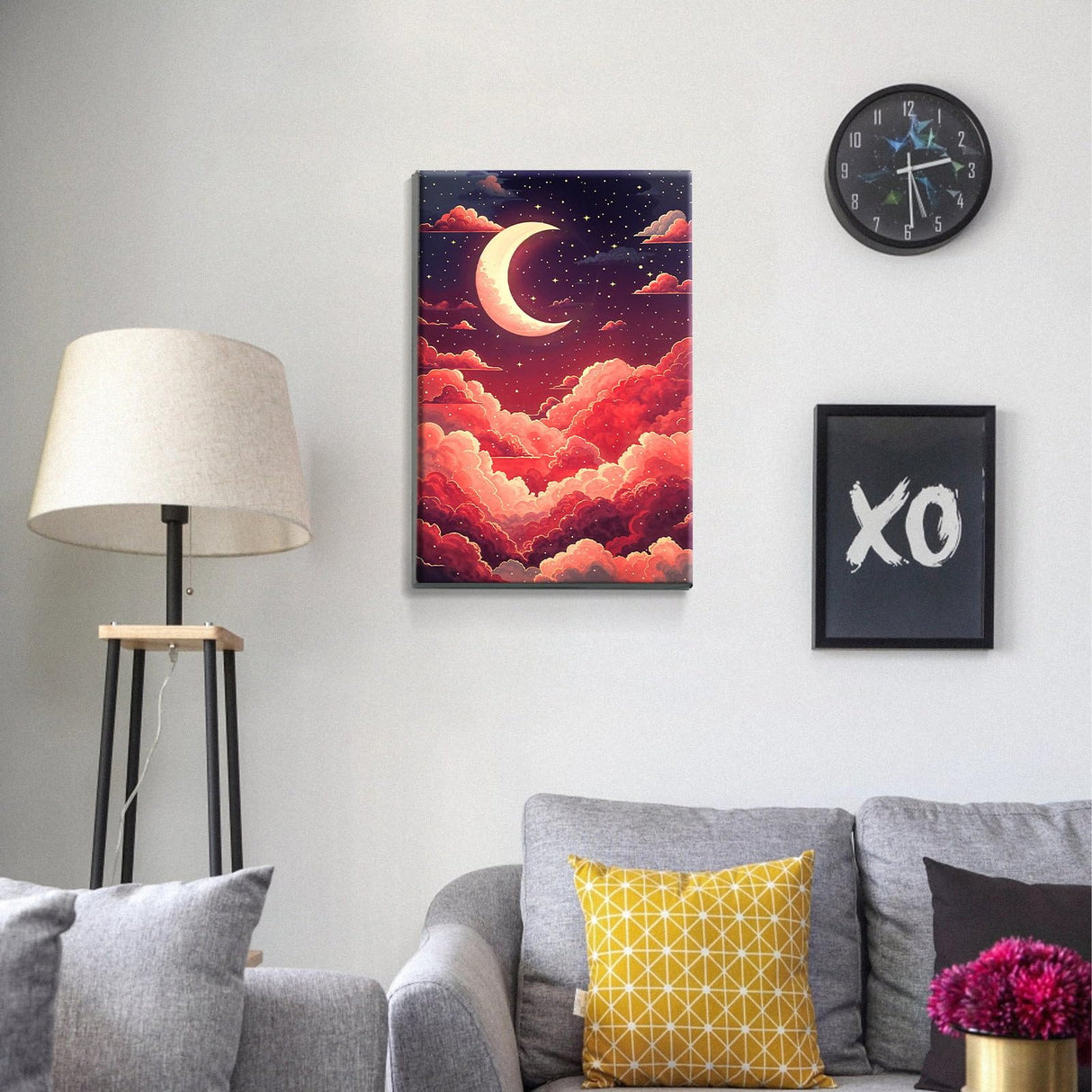 JOOZ Moon Paint by Numbers Kit for Adults with Frame, Paint by Number with Easel, Adults Paint by Number Kits Framed Canvas, DIY Oil Painting Kit for Home Wall Decor 8 x 12 Inch JOOZ