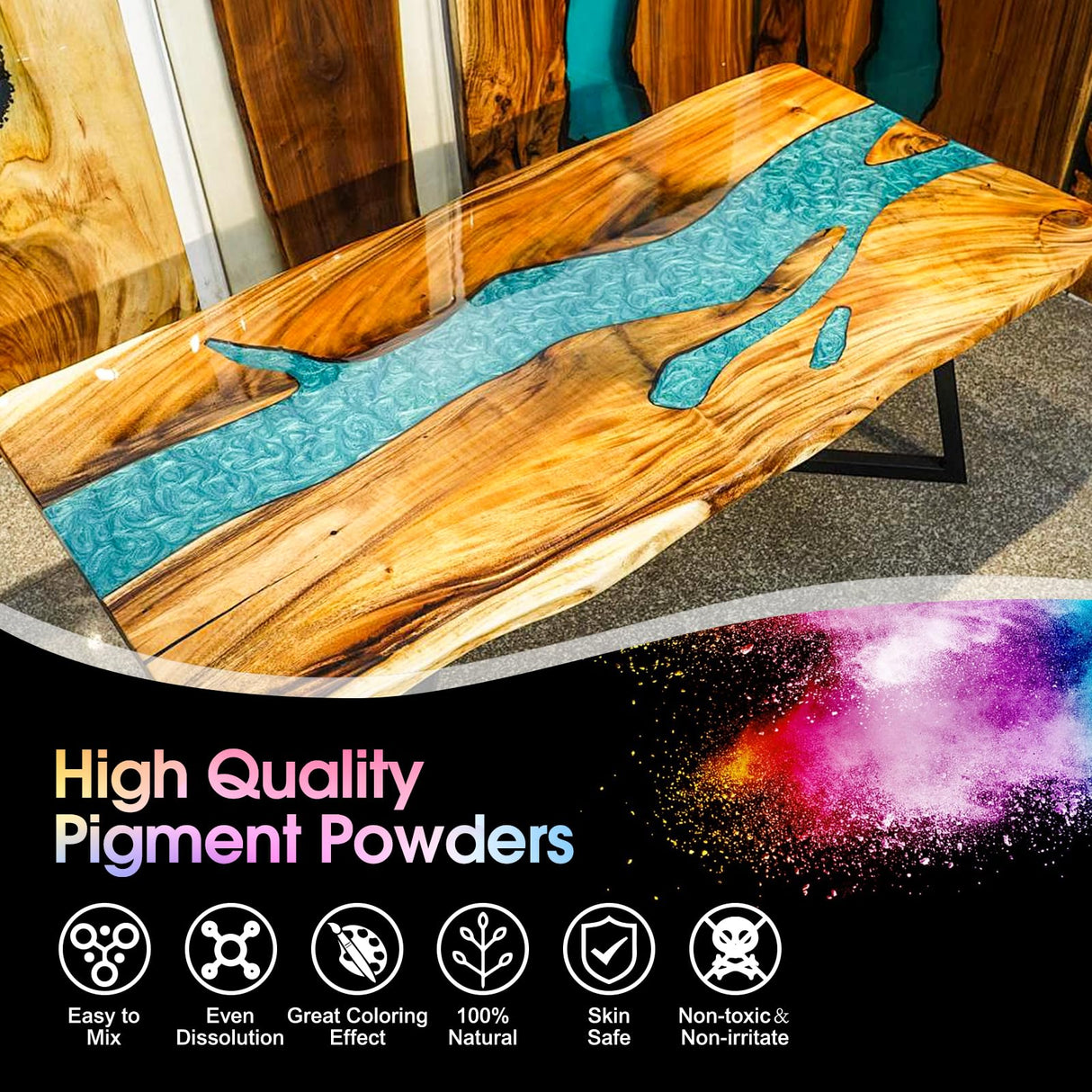 Mica Powder 12 Colors Pearlescent Pigment - for Resin Epoxy, Soap Making, Nail Polish, Lip Gloss, Eye Shadow, Bath Bomb, Slime & Candle - 10g Each Bottle(Mica Iron Metal Hues) CHANGTIKEJI