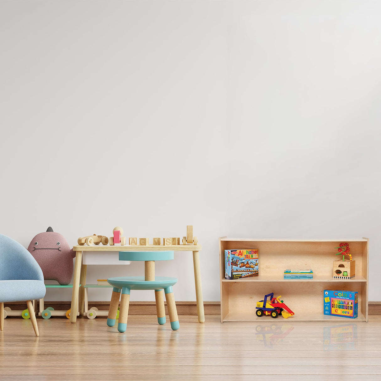 Contender 2 Shelf Horizontal Bookcase (48" Width) |Montessori Shelf - Toy Storage Organizer, Arts, Crafts & Supplies Storage Unit | for Home, Office, Classroom, Daycare Contender