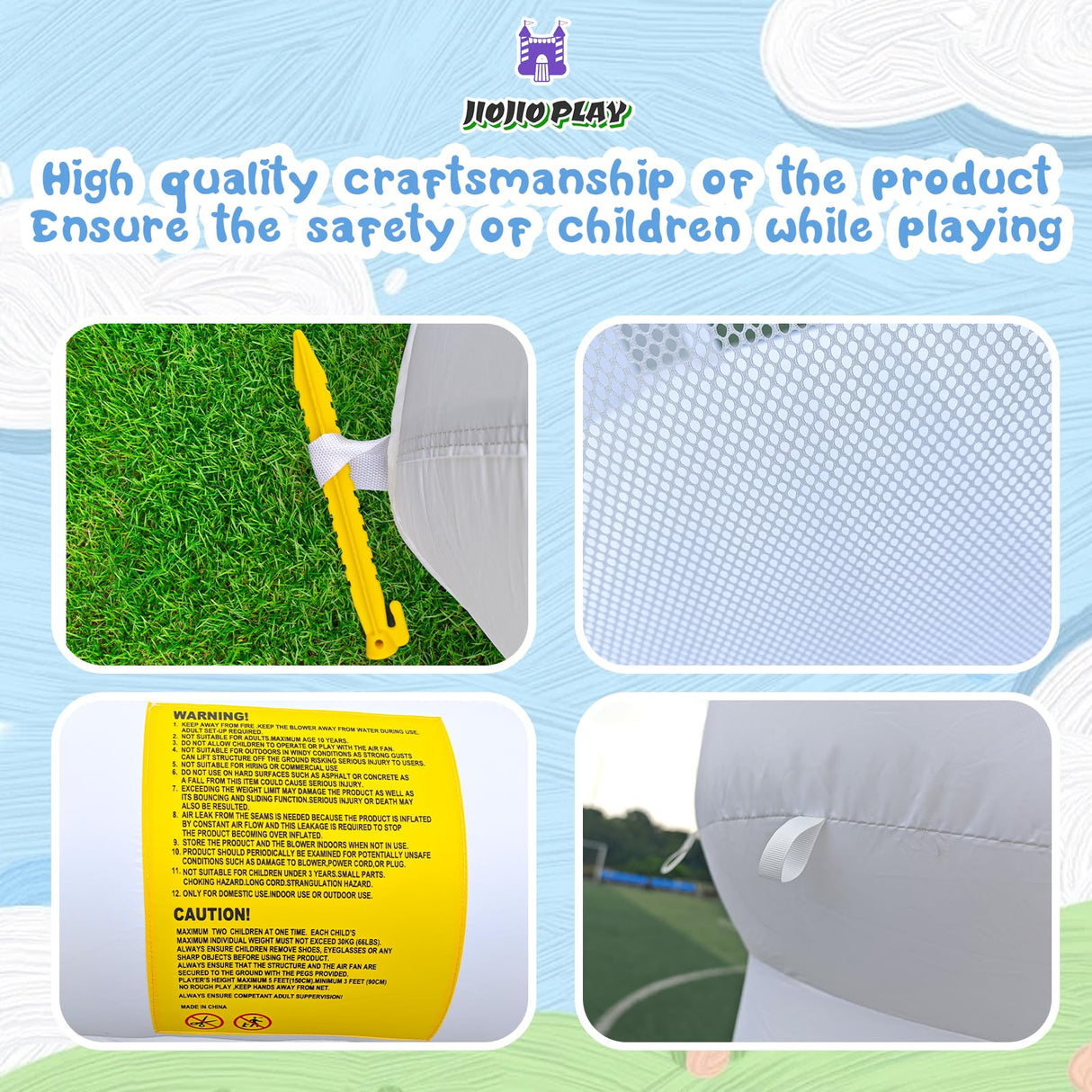 12 FT Oxford White Inflatable Bounce House, Bounce House With Ball Pit, Bounce House With Slide, Indoor And Outdoor Large Inflatable Castles Bounce House for Kids 3-12 Holiday Decoration Wedding Party JIO JIO PLAY