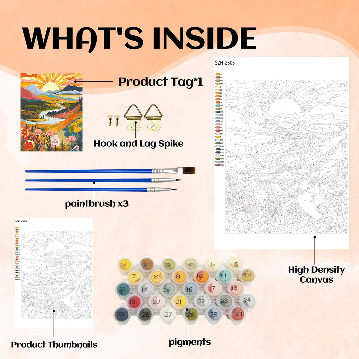 NPCSWXQ Paint by Numbers Kit for Adults Beginners, Sunrise Mountains and Rivers Landscape Painting Crafts Number Art Paint Kits for Home Wall Bedroom Study or Office Decor Gift 16x20Inch NPCSWXQ