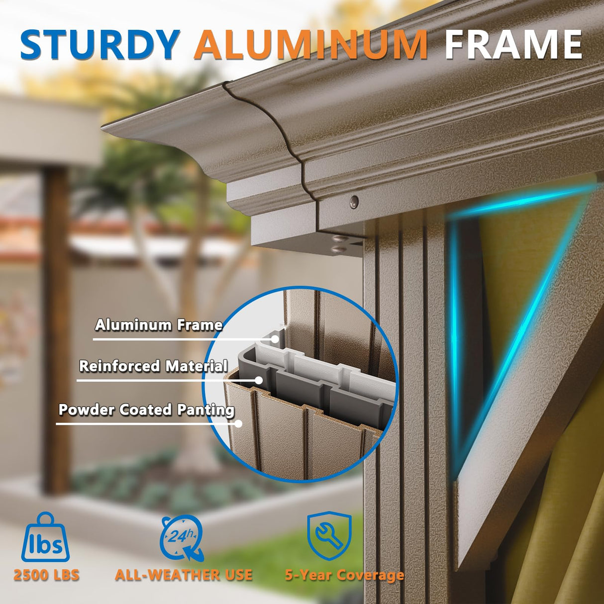 HOTEEL 12x20 Hardtop Gazebo with Metal Roof, Heavy Duty Galvanized Steel Gazebo with Reinforced Aluminum Frame, Flame-Resistant Curtains and Netting, Suitable for Gazebo 10x20, Brown (Upgraded 1.0) Hoteel