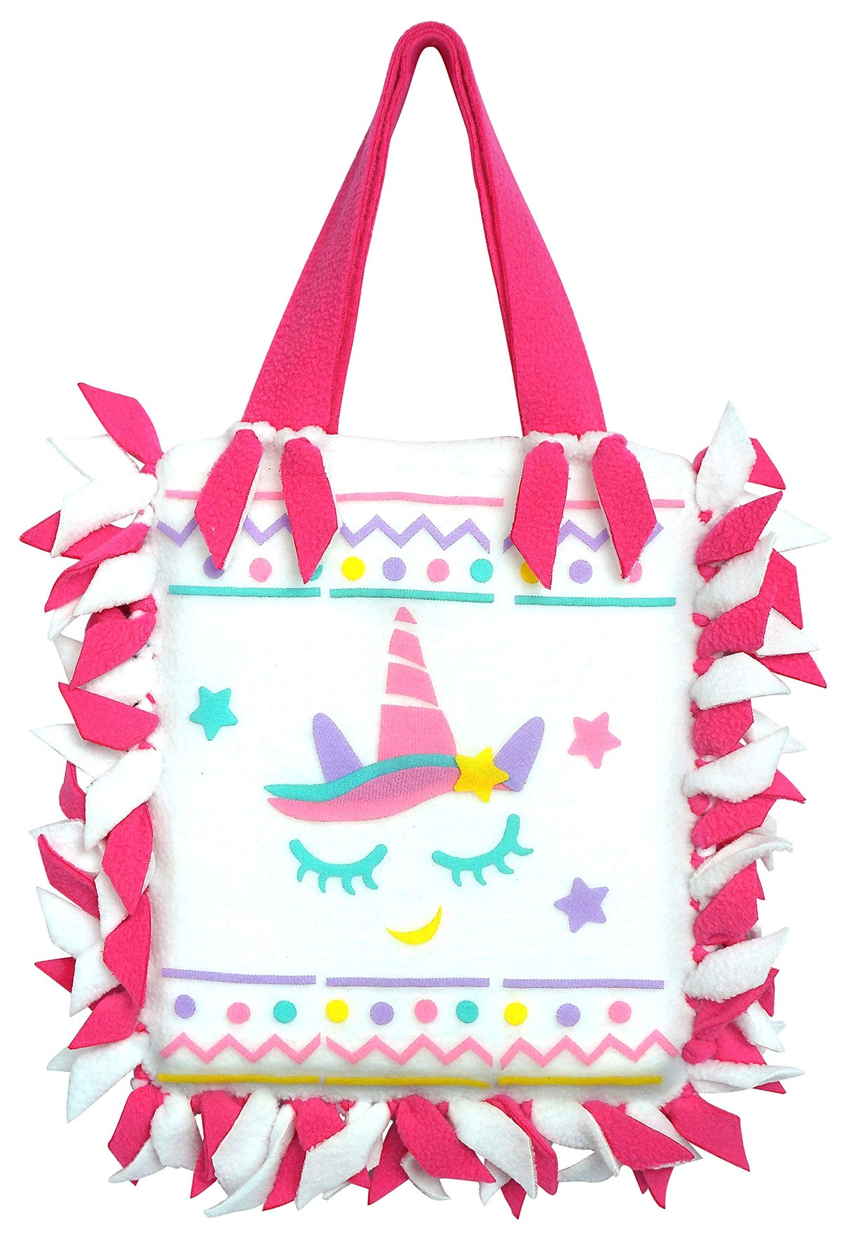 C.S. Kids Easy-to-Knot Unicorn Themed 3 in 1 DIY Kit | Fun DIY Arts and Craft Gifts Make Your Own for Kids | Educational Guides to Create Knotted Tote Bag, Pillow and Banner C.S.KIDS