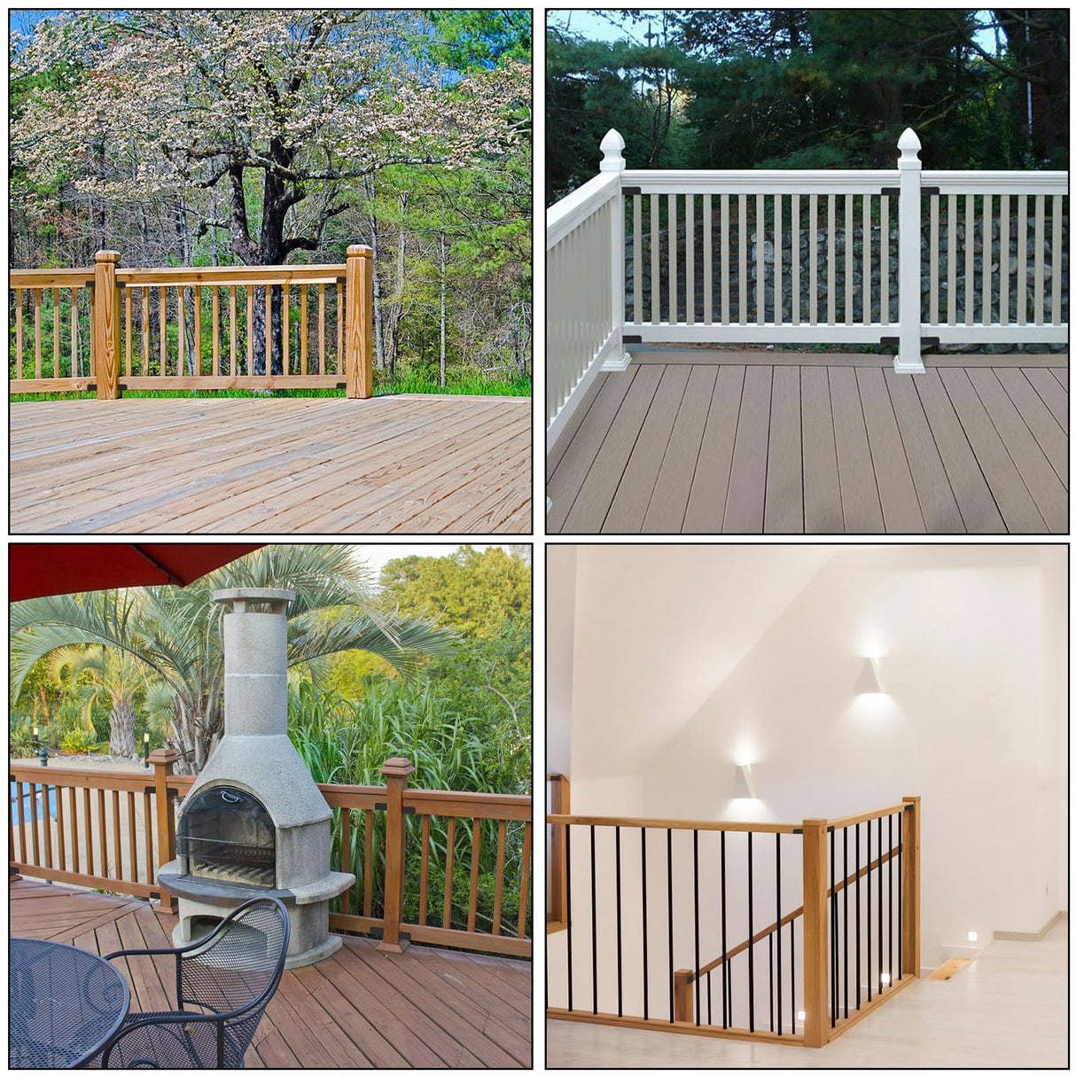 Sumnacon Deck Railing Bracket Connectors 24 pcs Stainless Steel Railing Bracket for 2''x4'' Wood Post Sturdy Railing Connectors with Screws for Fence Black Railing Bracket Kit for Deck Project Sumnacon