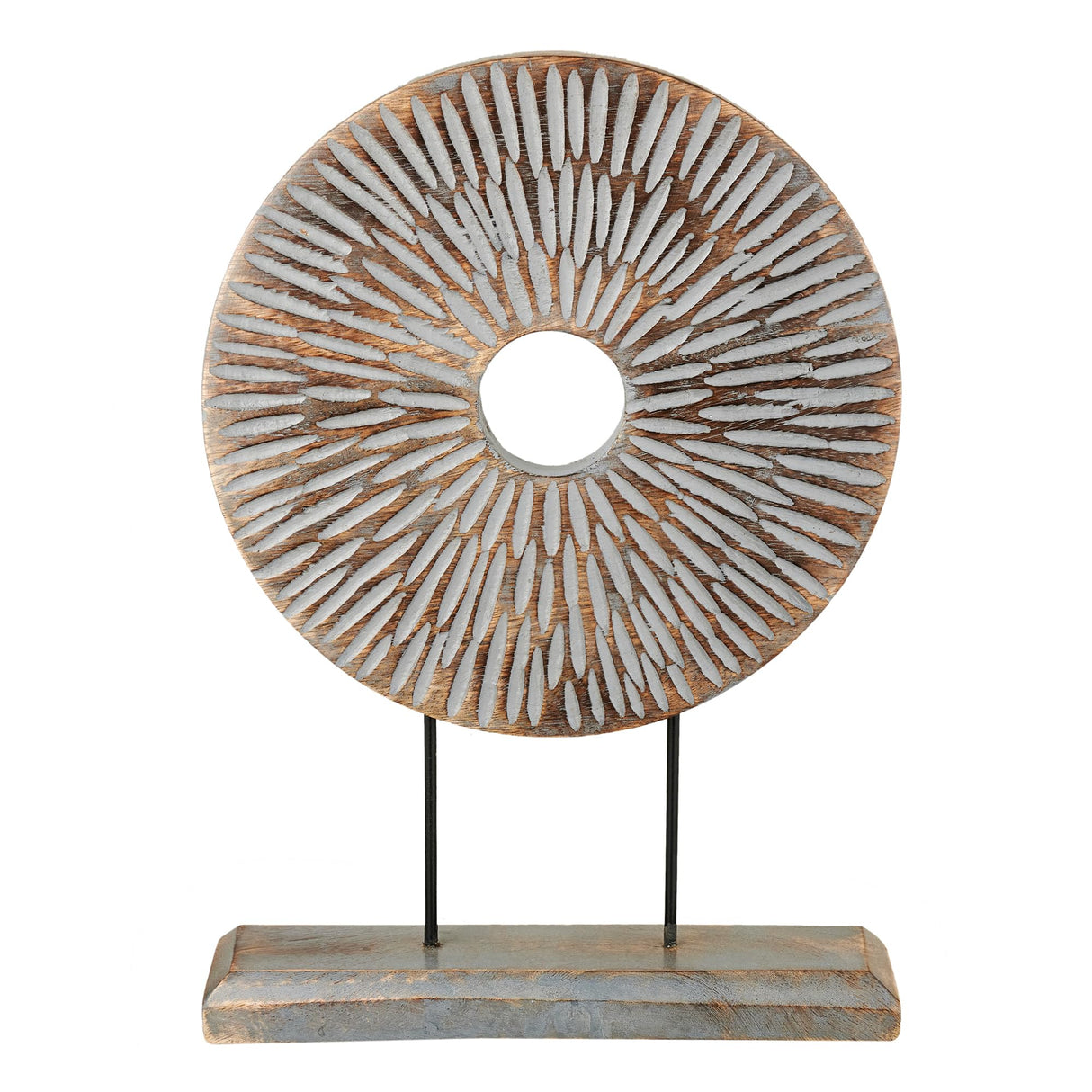 Eximious India Farmhouse Table Sculpture Home Decor Statue Mandala Carved for Modern Home 10" x 14", Living Room, Fireplace Mantel Shelf, Table and Entryway Decor Stand KHST06 Eximious India