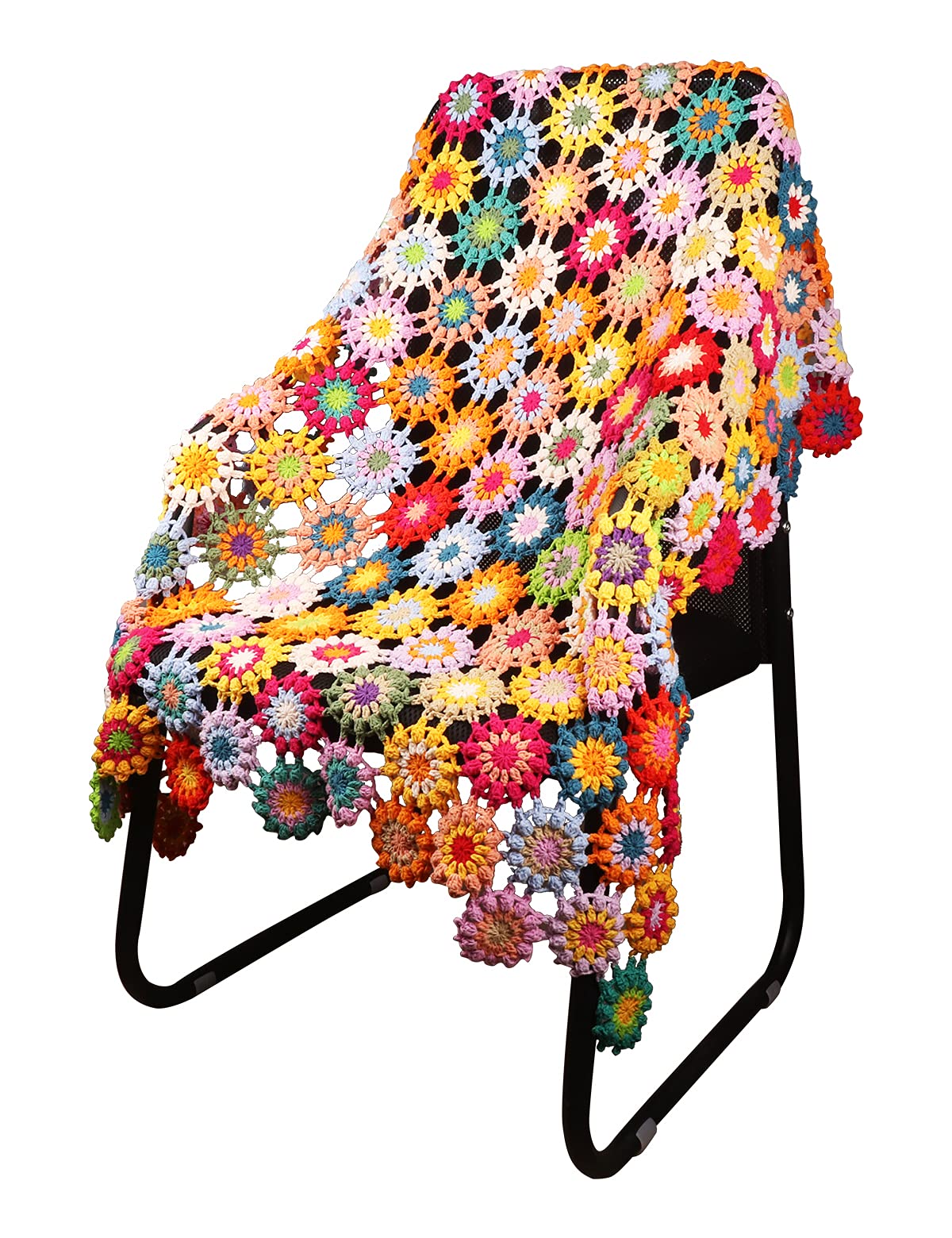 QKHEE Yarn for Crocheting and Knitting 12 * 1.76 Oz (50G) /195yd, Fine/Fingering Weight (1), 60% Cotton 40% Acrylic Soft Yarn kit for Making Sweater and amigurumi (Rainbow) QKHEE