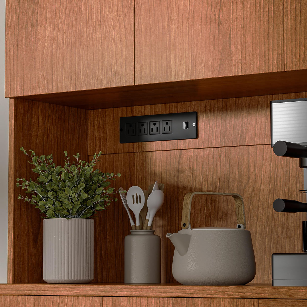 DIYART 71 Inch Brown Pantry Cabinet with Power Outlet, Heavy-Duty Freestanding Kitchen Storage Organizer with Reinforced Frame, Pantry Hutch for Kitchen, Dining Room, Laundry Room DIYART