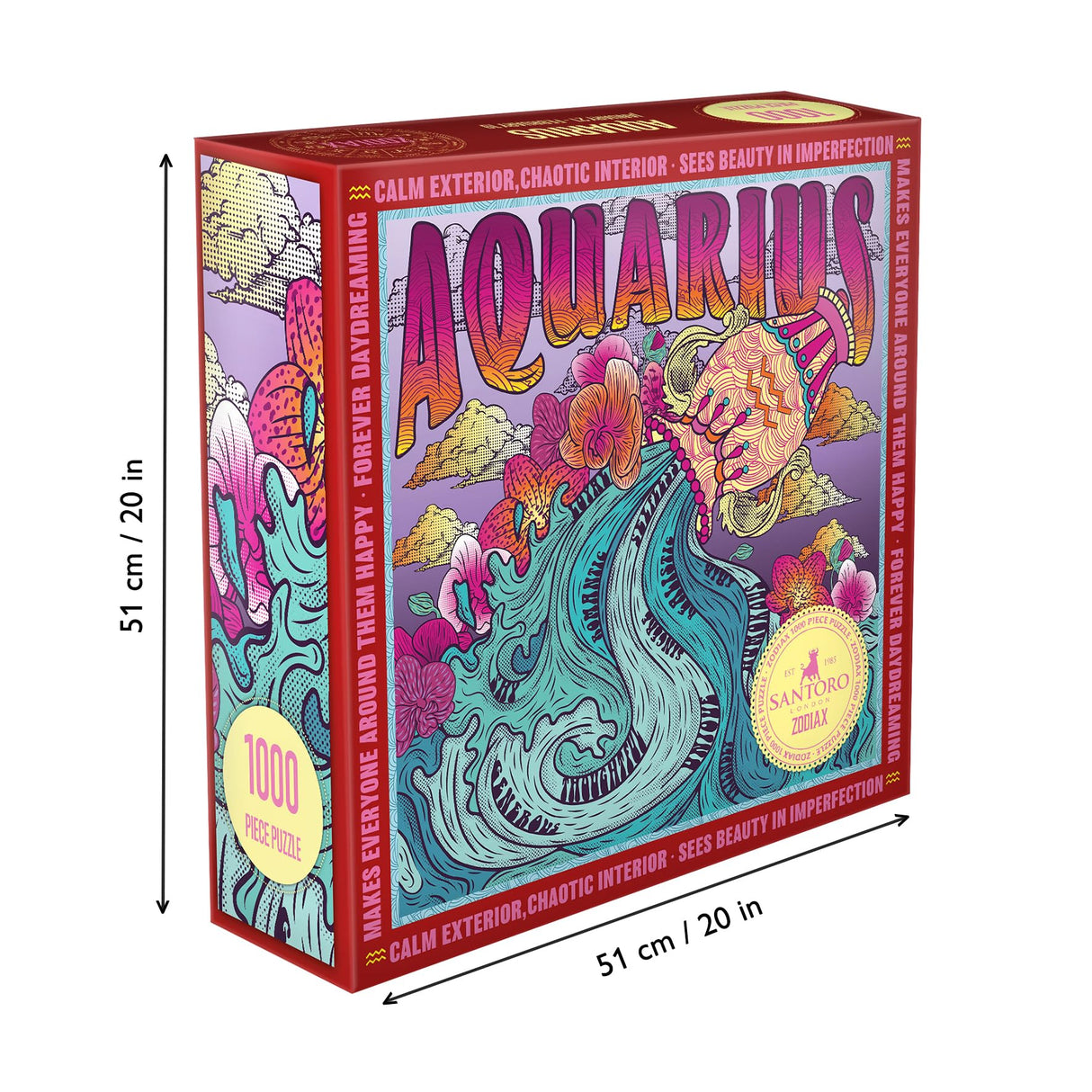 SANTORO Zodiax - 1000 Piece Jigsaw Puzzle - Aquarius - Fun Birthday Gift For Kids, Adults | Astrology Gifts for Women and Men | Zodiac Horoscope Puzzle SANTORO