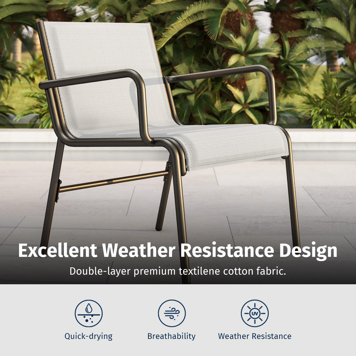 EAST OAK 4-Piece Patio Furniture Set, Waterproof Outdoor Furniture Set, Patio Sofa with Coffee Table for Balcony or Porch, 4 Seats Patio Conversation Sets for Backyard in Grey EAST OAK