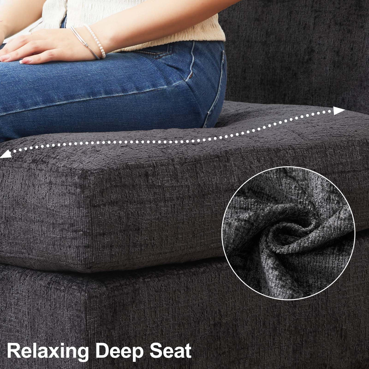 Belffin Oversized Modular Sectional Sofa Sleeper Sectional Couch with Storage Chenille Sofa Bed for Living Room, 12 Seats, Dark Grey Belffin