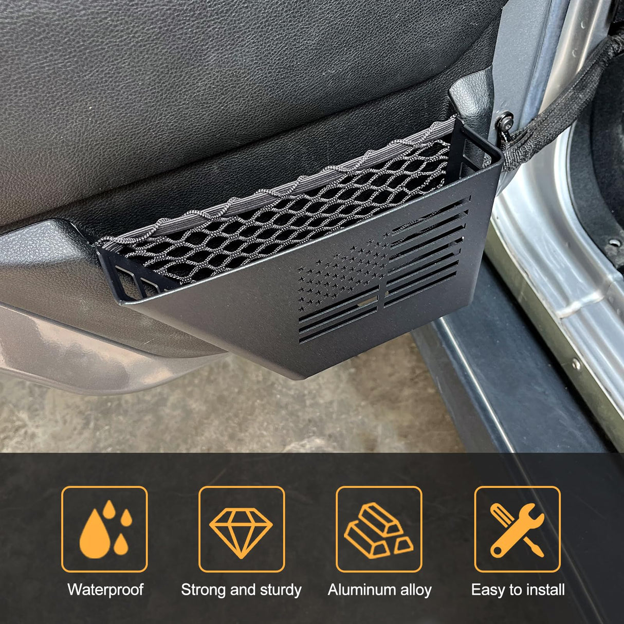 MAIKER Metal Rear Door Storage Box, Door Side Insert Organizer Box Pockets for 2007-2018 Jeep Wrangler JK 4 Door 2pcs(Black) MAIKER OFF ROAD