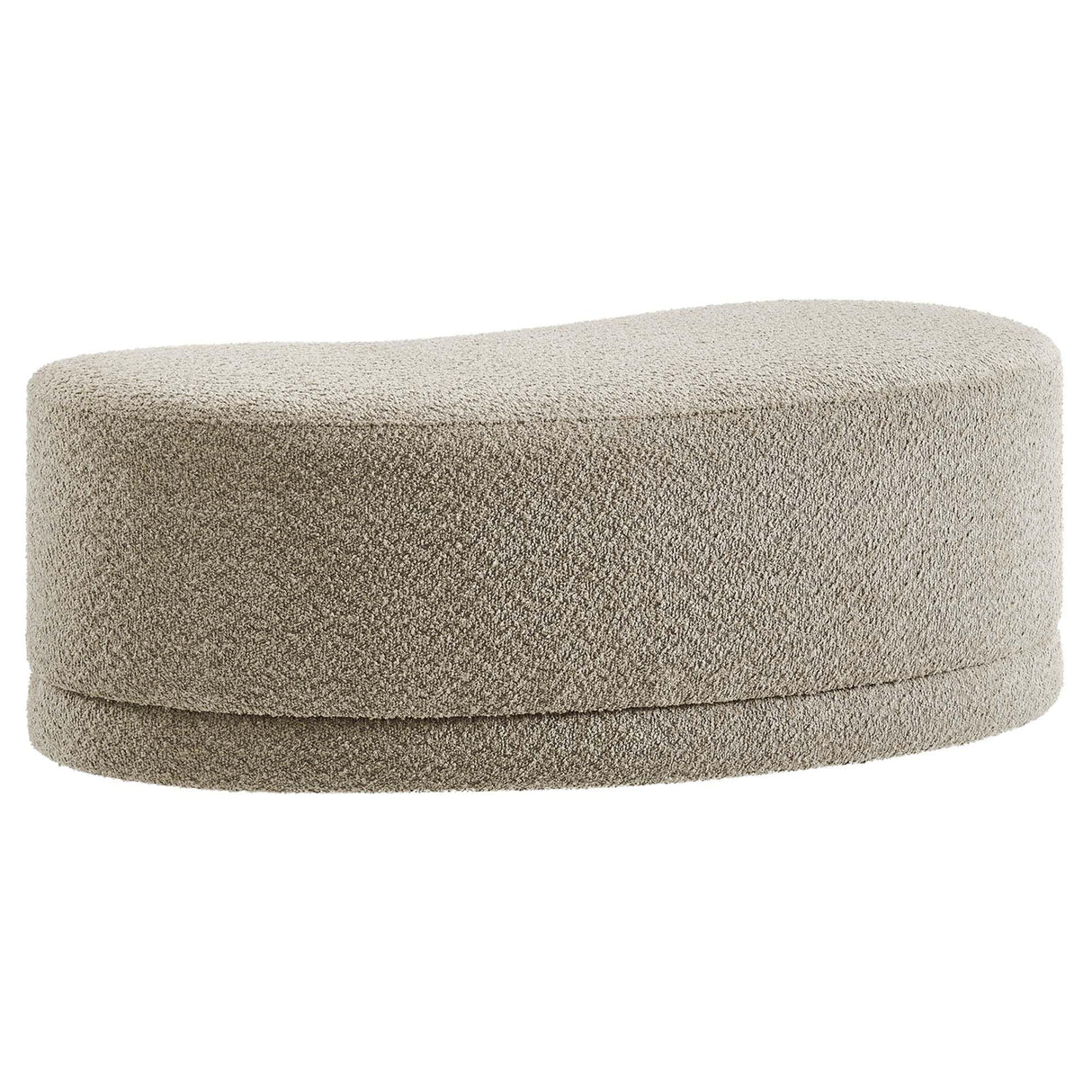 Modway Nimbus 48 Inch Curved Ottoman Bench in Oat - Soft Fabric Chenille Ottoman - Versatile Bedroom Bench - Bouclé Footstool - Upholstered Coffee Table - Bedroom and Living Room Furniture Modway