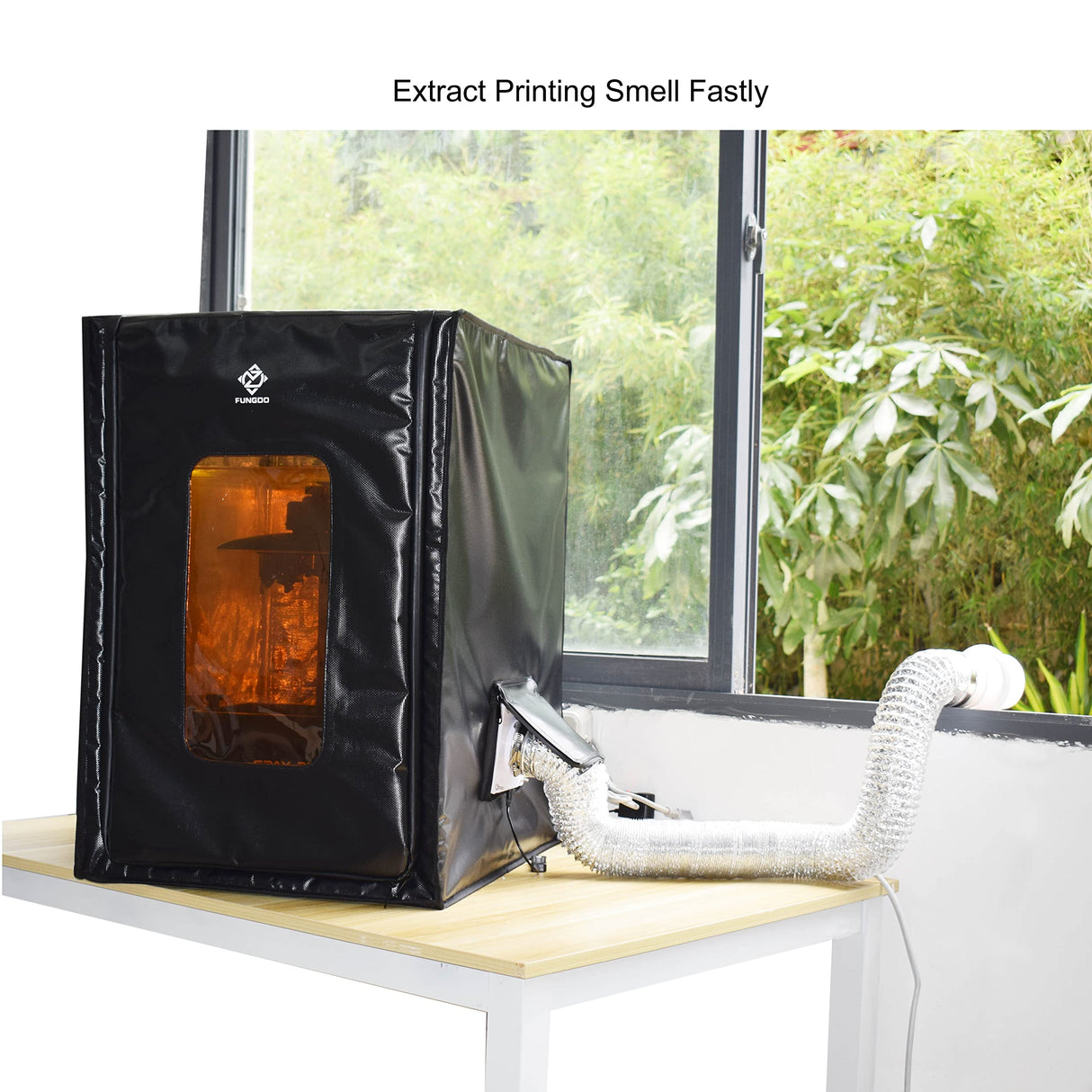 FUNGDO 3D Printer Enclosure Fume Extractor Smoker Absorber Ventilation Kit Eliminate 3D Printing Resin Smell 3D Printer Filament Odor Keep Room Air Fresh 3D Printer Warmer (Small Plus) FUNGDO