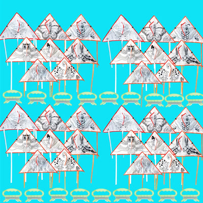 VAIPI 20 PCS DIY Color Filled Kite for Kids Kite Making Kit Bulk, Painting Kites for Adults Decorating Colorful Life Kites Party Pack Extremely Easy to Fly for Beginners