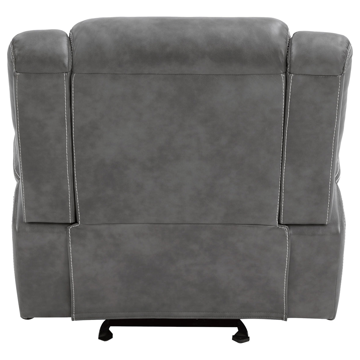 Coaster Home Furnishings - Conrad - Leatherette Upholstered Glider Recliner Chair with Overstuffed Arms, Pocket Coil Seating, and Ergonomic Lever - Living Room - 33-Inch - Gray - 650356 Coaster Fine Furniture