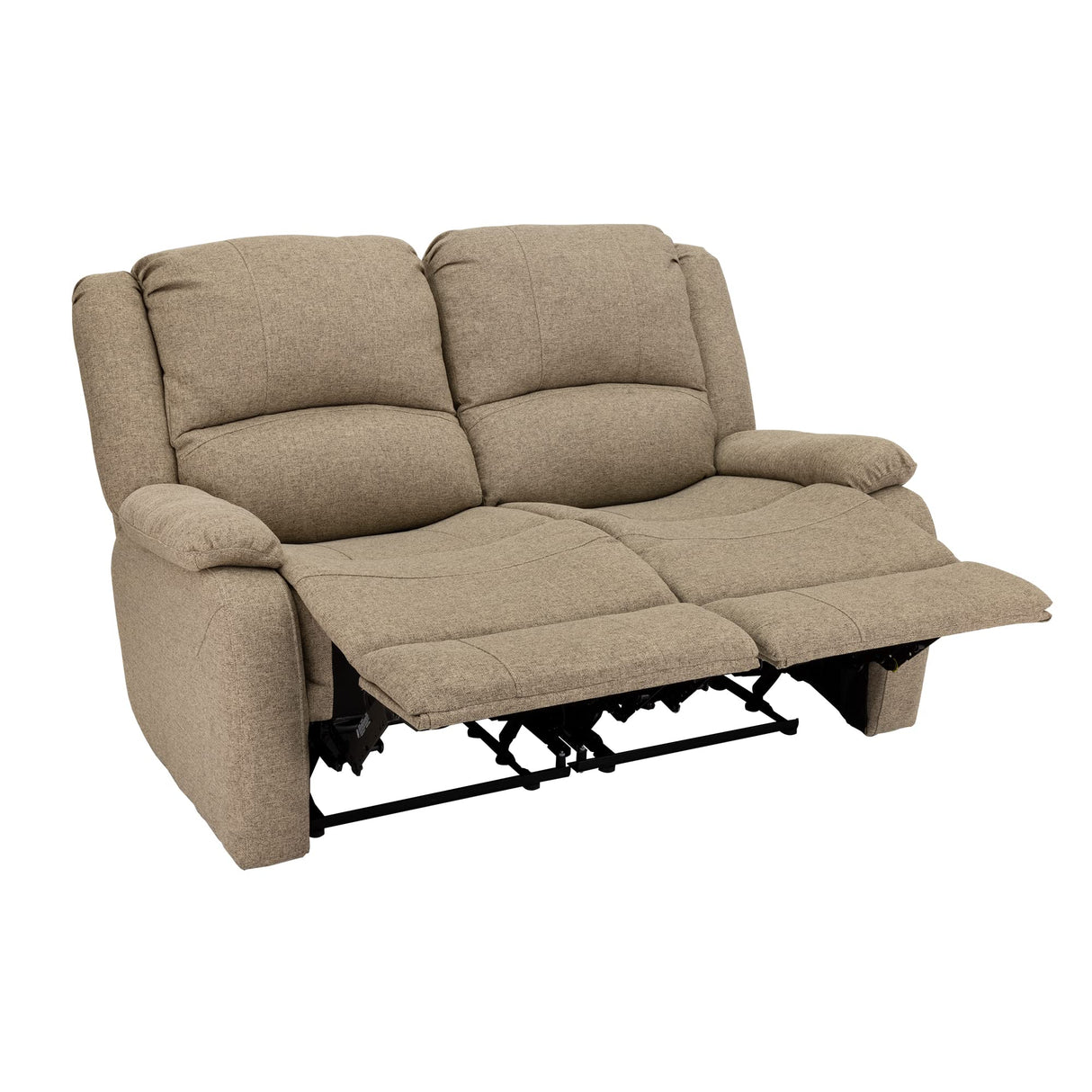 RecPro Charles 58" Double Recliner RV Sofa | Zero Wall Loveseat for Camper | Wall Hugger Couch | Fifth Wheel Theater Seating | Replacement RV Furniture | Oatmeal Cloth RecPro