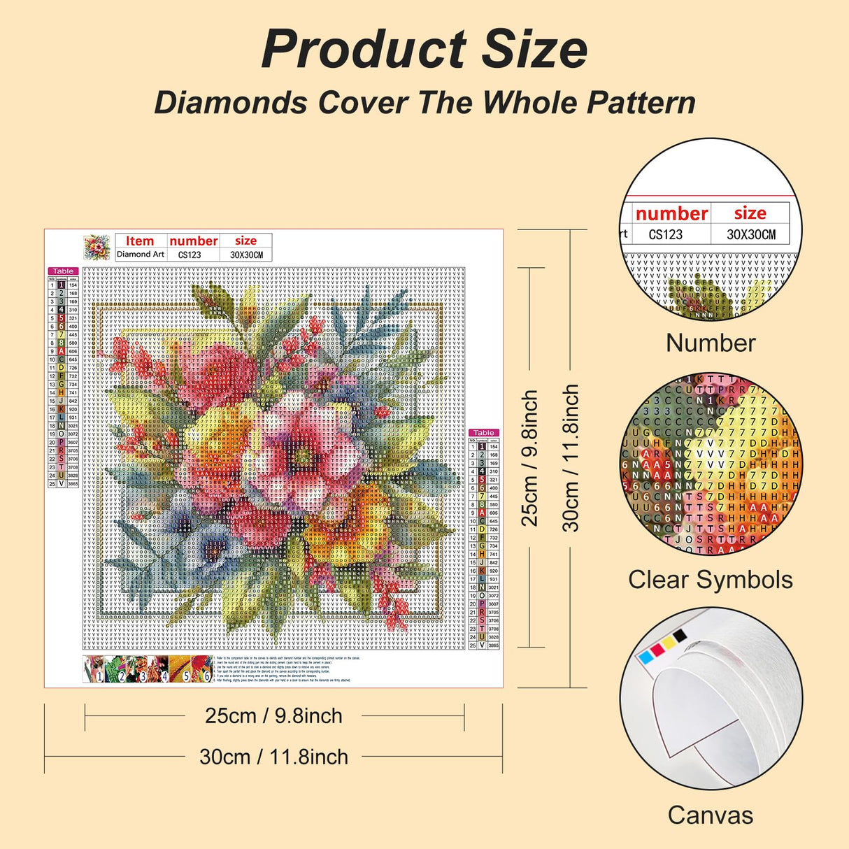 Acudotr Diamond Painting Kits for Adults, 5D DIY Flower Diamond Art Kits for Beginners, Full Drill Diamond Painting Kits for Home Wall Decor, 12x12 Inch Acudotr