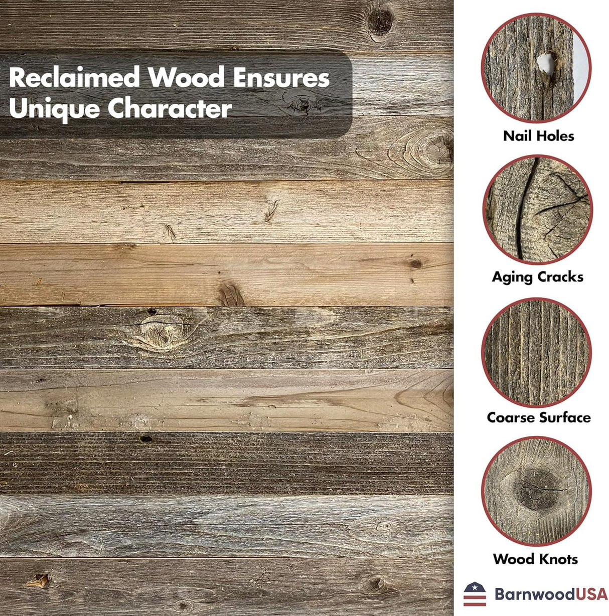 BarnwoodUSA Rustic Farmhouse Reclaimed Bundle | 24 inch Plank Wall Panels Remodeling| DIY Repurposed Decoration Shiplap Natural Weathered Gray Pack of 6 Planks BarnwoodUSA LLC