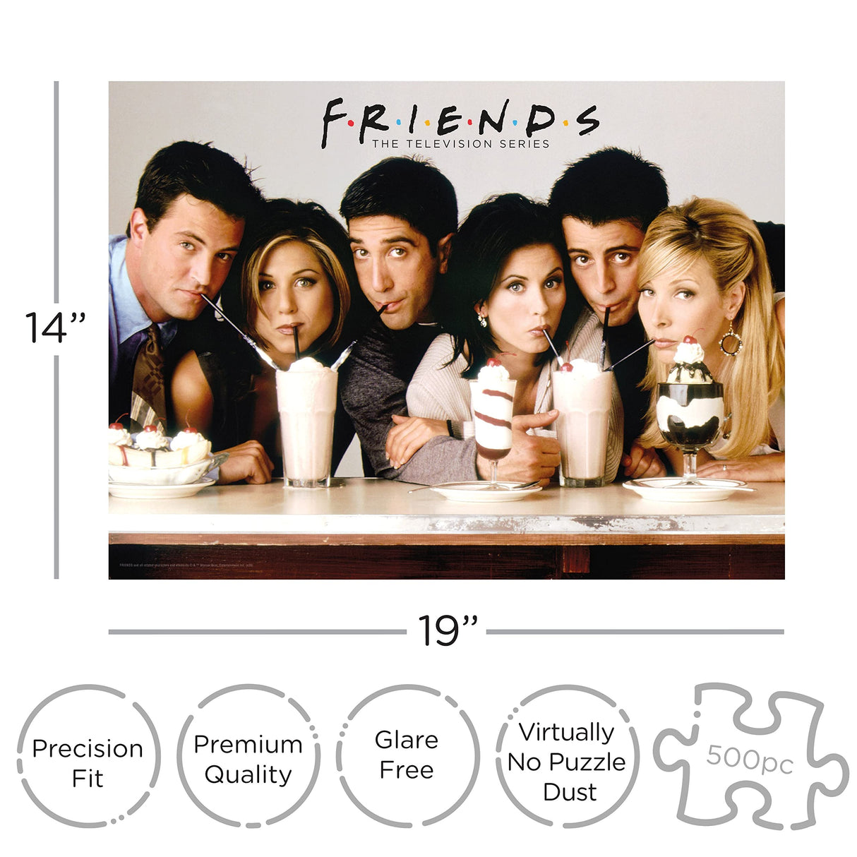 AQUARIUS Friends Milkshake Puzzle (500 Piece Jigsaw Puzzle) - Glare Free - Precision Fit - Officially Licensed Friends TV Show Merchandise & Collectibles - 14 x 19 Inches AQUARIUS