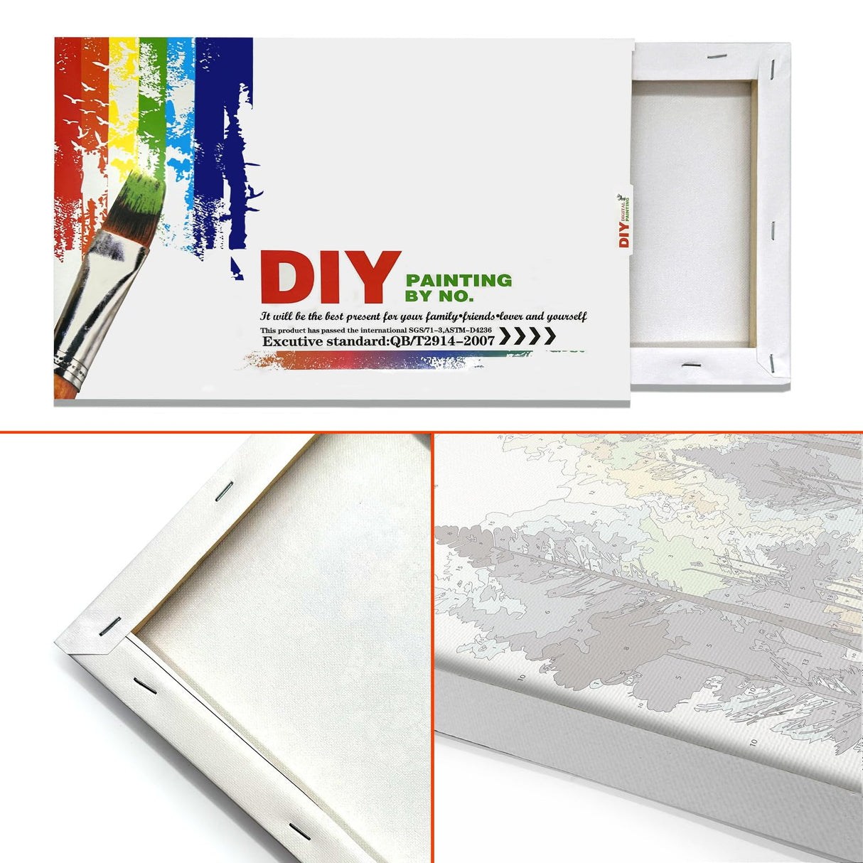 JOOZ Forest Paint by Numbers Kit for Adults with Frame, Adult Paint by Number Kits with Easel, DIY Abstract Forest Landscape Oil Painting Kit for Home Wall Decor 8x12 Inch JOOZ