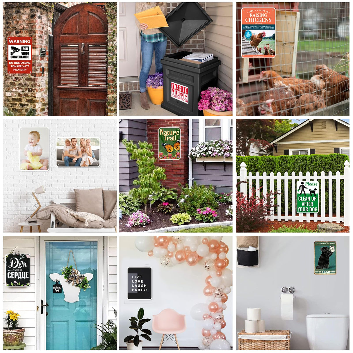 4 Pack 8"x12" Aluminum Sublimation Metal Sign Blanks with Screws, 0.65mm Thickness Bulk Sublimation Blank Yard Signs, Heat Transfer UV Print Sublimation Photo Blanks for Outside, Wall Decor Ickimee