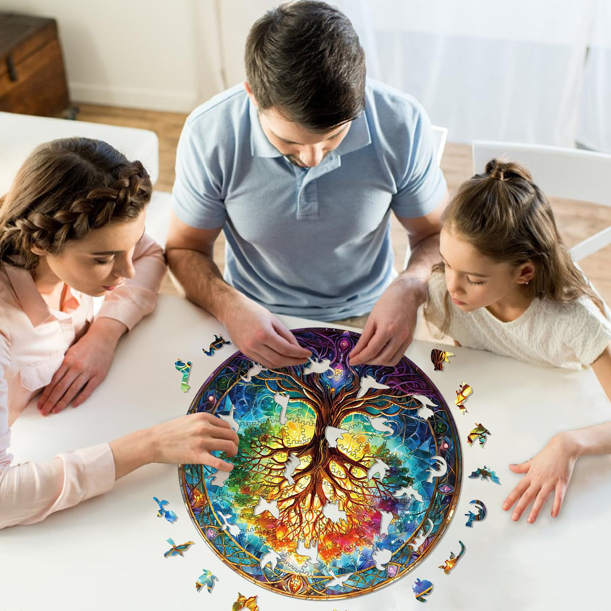 Wooden Puzzles for Adults, 200 Pieces Tree of Life Puzzle Uniquely Irregular Animal Shaped Wooden Jigsaw Puzzles, Creative Gift for Teenagers and Adults WHJSG