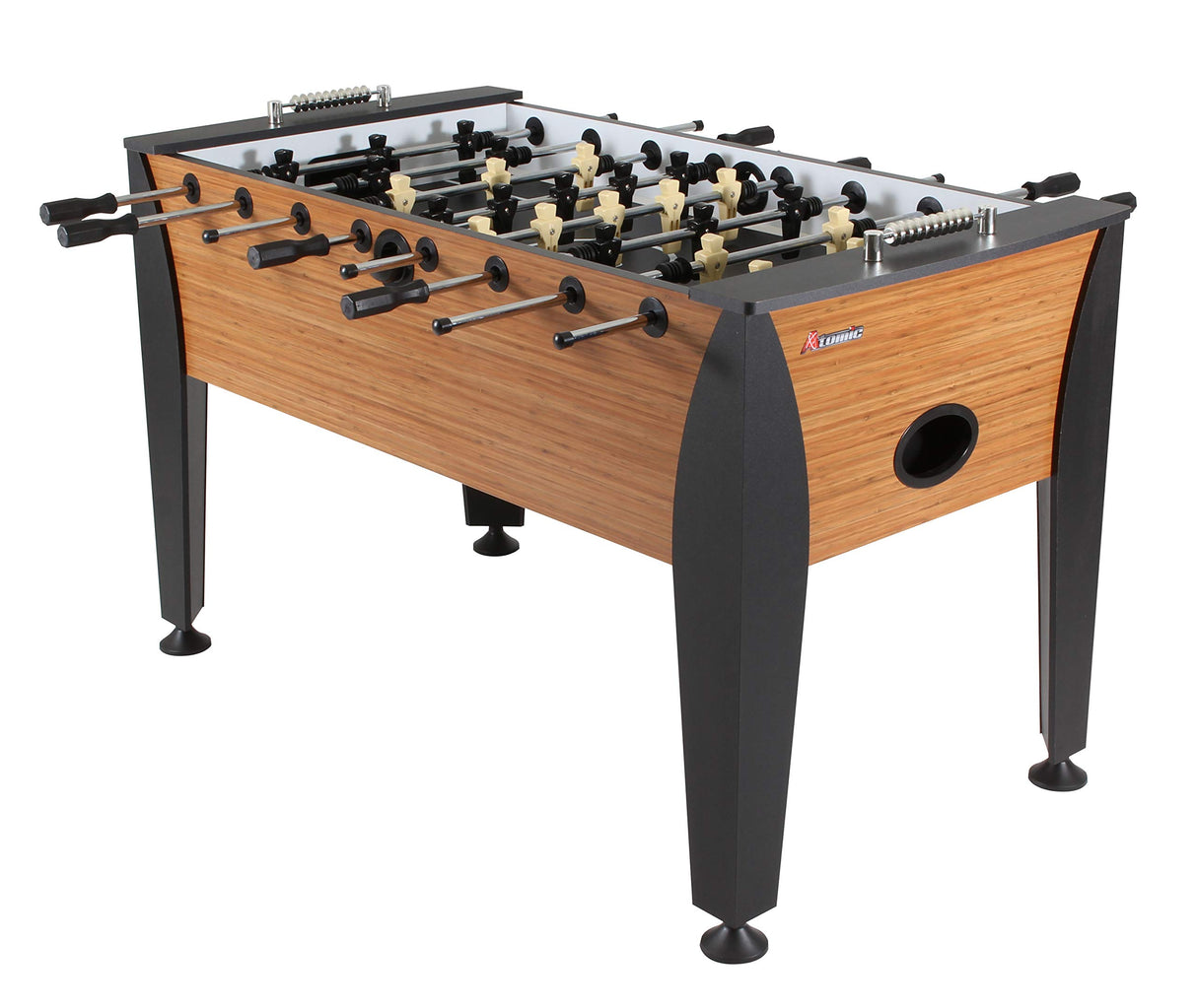 Atomic Pro Force 56" Foosball Table with Internal Ball Return and Ball Entry, Leg Levelers, and Heavy-Duty Legs Atomic