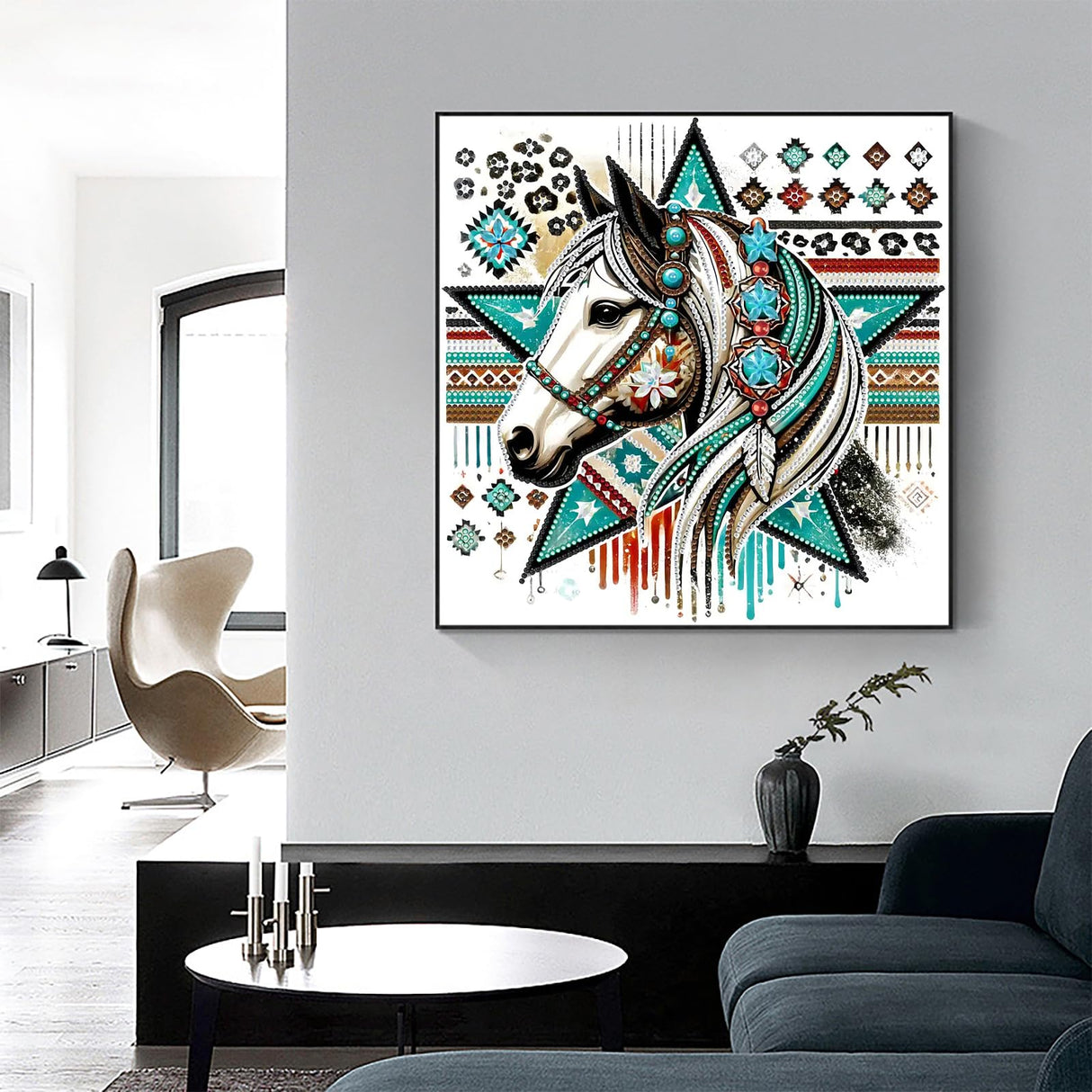 APTDYIGL 5D Horse Diamond Painting Kits for Adults Beginner,Animal Special Shape Diamond Art Kits,DIY Full Drill Diamond Dot with Gem Art Kits,Home Wall Decor 11.8x11.8inch APTDYIGL