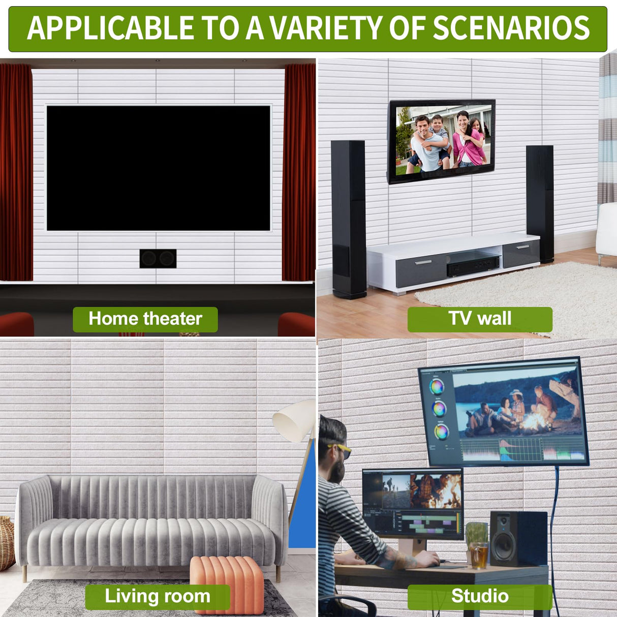 16 Pcs Pro Grade Soundproof Wall Panels,Acoustic Panels,Premium Sound Panels,Better Than Foam,Wedge Design,with Adhesive on Back,for Acoustical Treatments/Professional Studio,12×12×0.4 in,Ivory HIJIRH