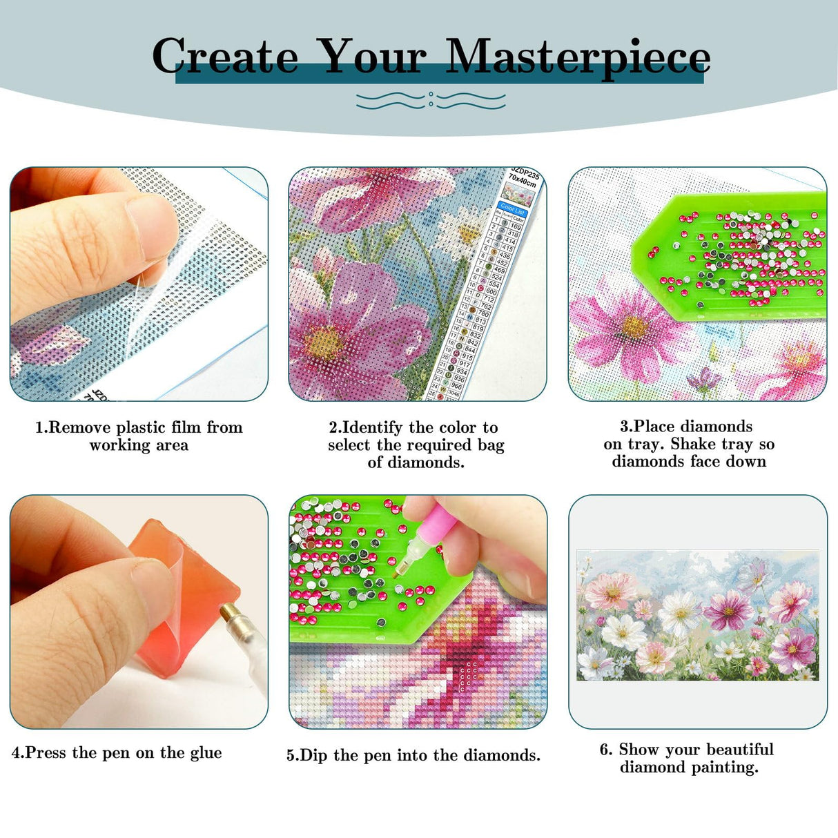 JOOZ Extra Large Diamond Art Kits for Adults, 5D Flowers Diamond Painting Kits for Adults, DIY Full Drill Large Diamond Painting Kits, Gem Art Flowers for Home Wall Decor 27.5 X 15.7 Inch JOOZ