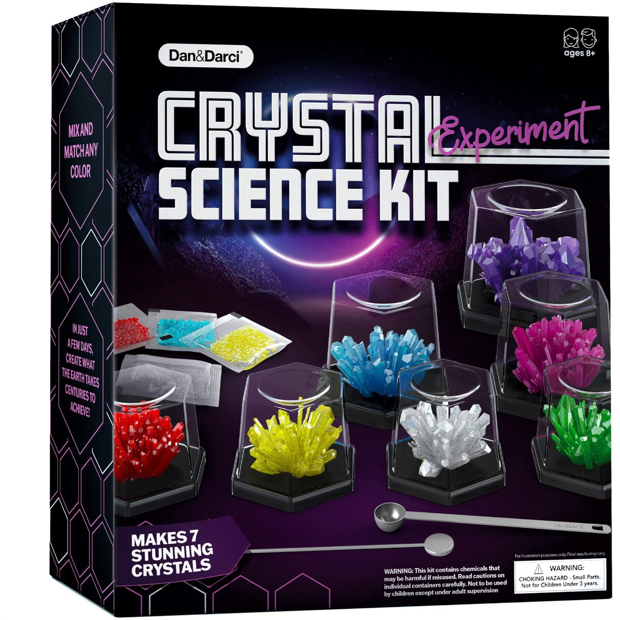 Dan&Darci Crystal Growing Kit for Kids - Science Experiments Gifts for Boys & Girls Ages 8-14 Year Old - Toys Teen Age Boy/Girl Arts & Crafts Kits - Cool Projects Ideas 8 9 10 11 12 Yr Olds Dan&Darci