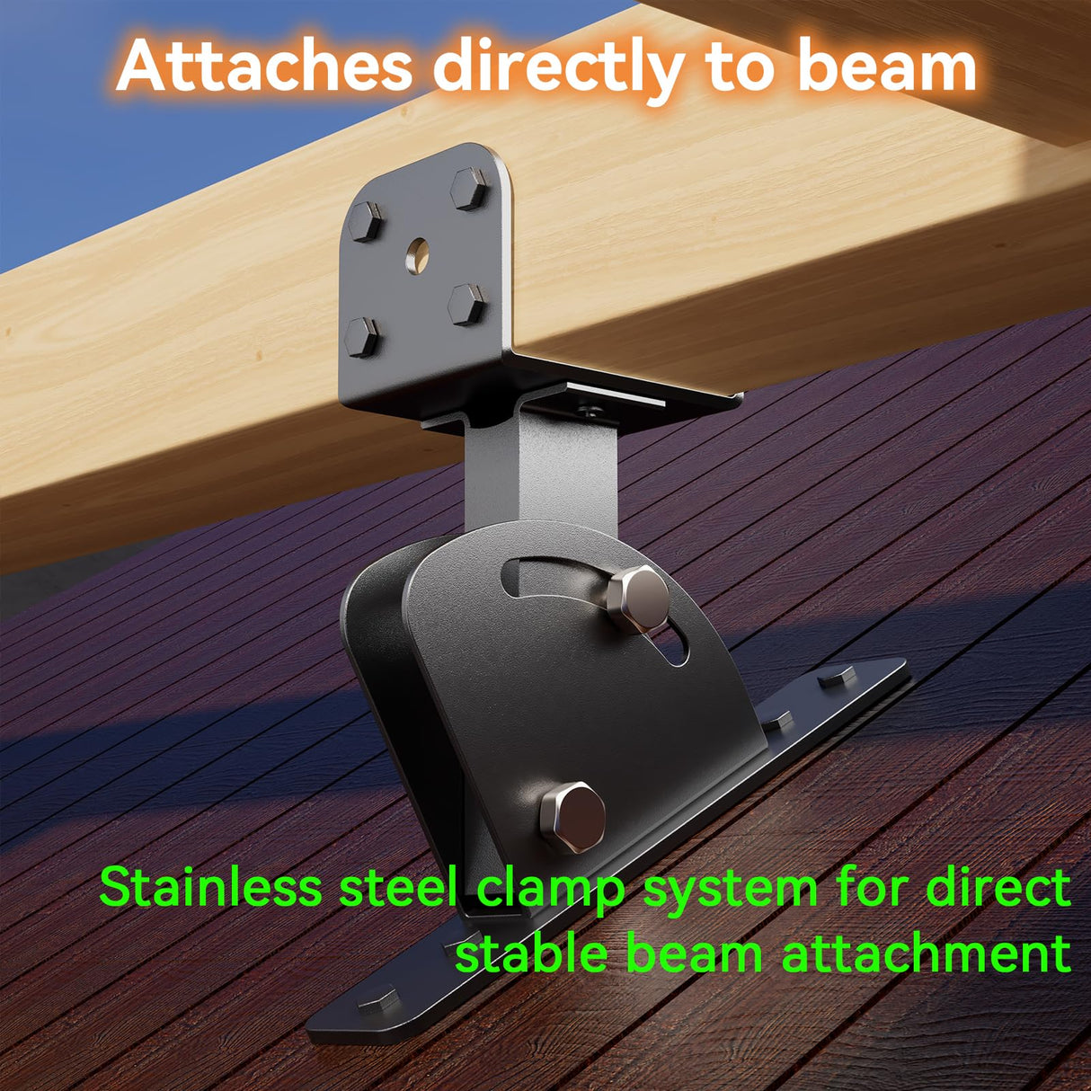 Antsky Pergola Brackets (3 Pack) 4x4 Adjustable Angles Saddle Roof Riser Brackets for Patio Cover 304 Stainless Steel Pergola Bracket kit Patio roof Riser Patio kit Black(Actual Size:3.5"×3.5") Antsky