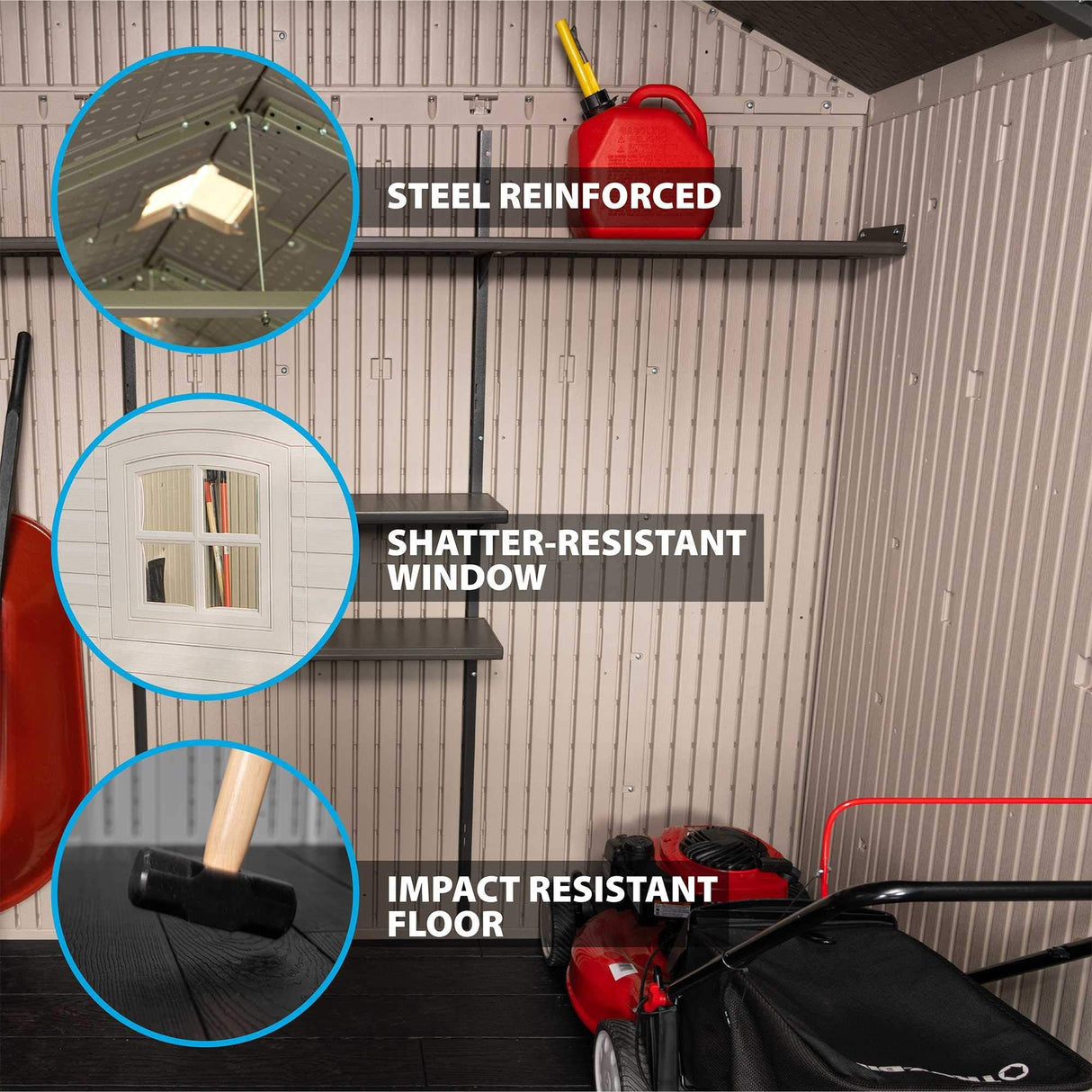 Lifetime 6402 Outdoor Storage Shed, 8 by 12.5 Feet; 2 windows Lifetime