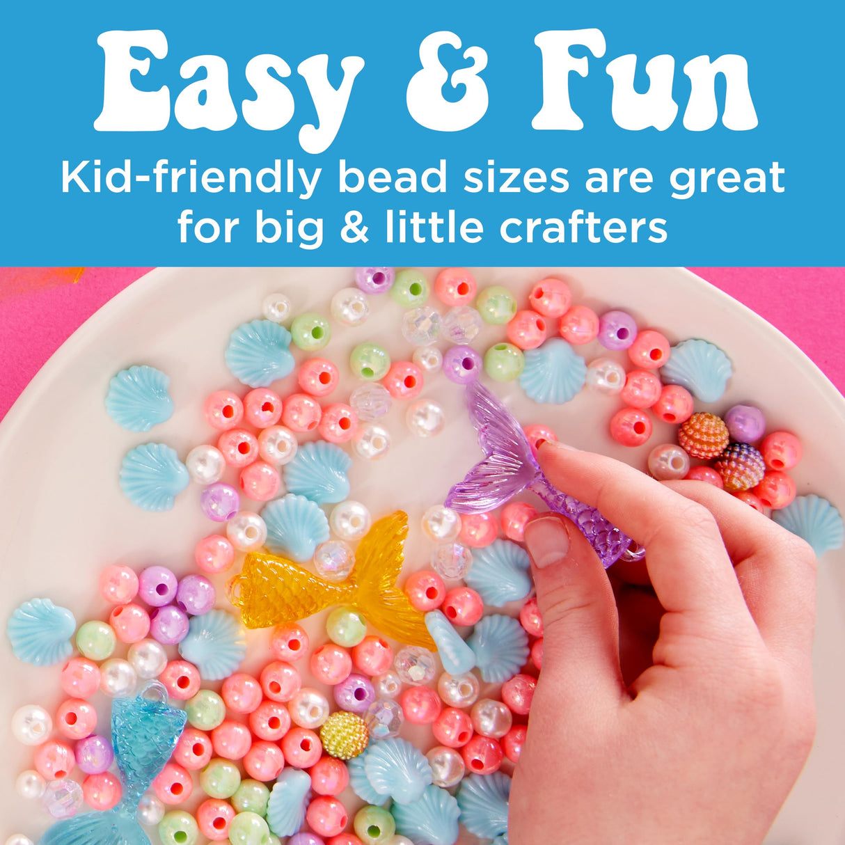 Creativity for Kids Mermaid Bead Jewelry Jar: Create 40+ Friendship Bracelets for Girls, DIY Girls Beads Jewelry Making Kit, Mermaid Gifts, Kids Craft for Ages 6-8+ Creativity for Kids