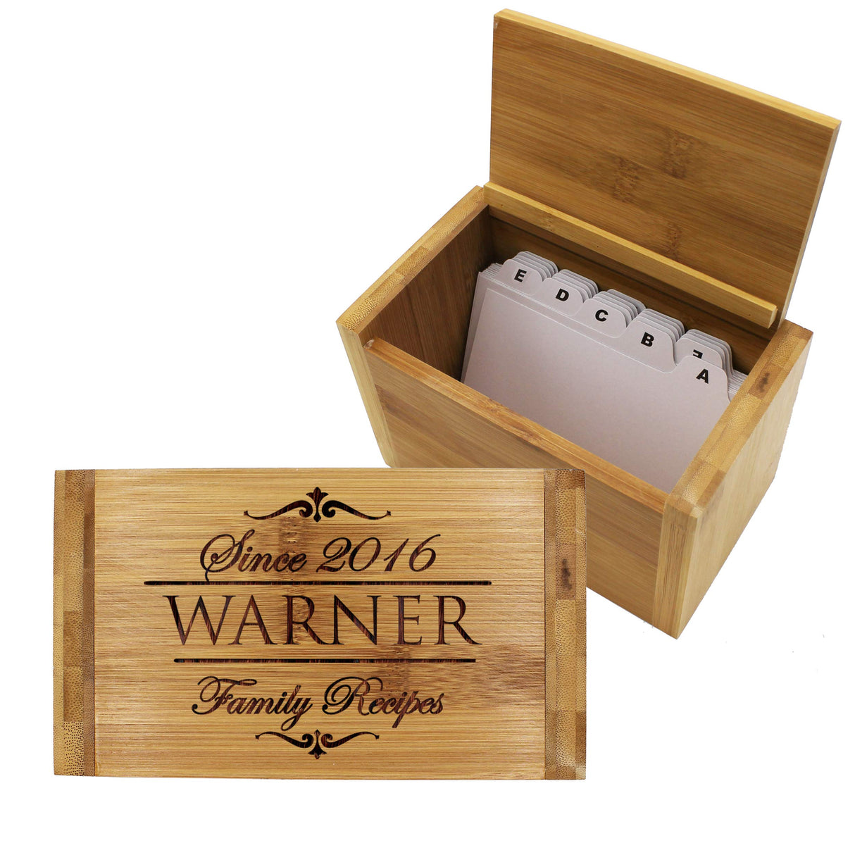 Personalized Recipe Box For Her - Custom Wood Recipe Organizer With Dividers - Kitchen Gift For Mom and Grandma My Personal Memories
