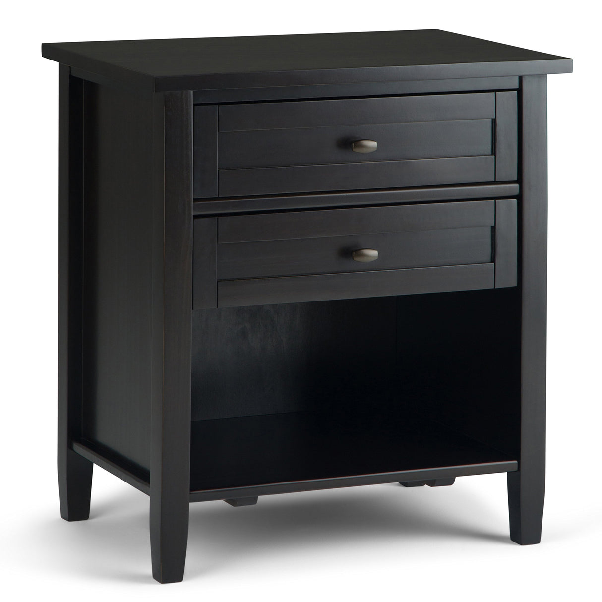 SIMPLIHOME Warm Shaker SOLID WOOD 24 Inch Wide Transitional Bedside Nightstand Table in Hickory Brown, For the Living Room and Bedroom SIMPLIHOME