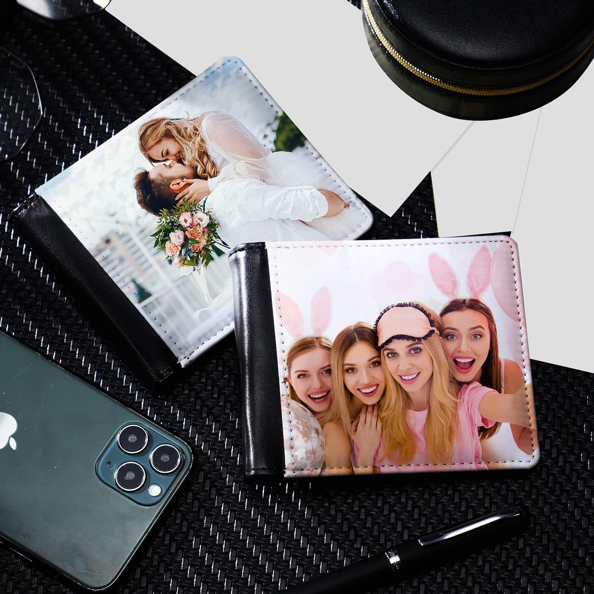 Sanwuta 8 Pieces Sublimation Wallets Blanks for Men Valentines Gifts Employee Appreciation Thank You Gifts Wallets Heat Transfer Sublimation Wallet Bulk for Father's Day Office Travel Supplies Sanwuta