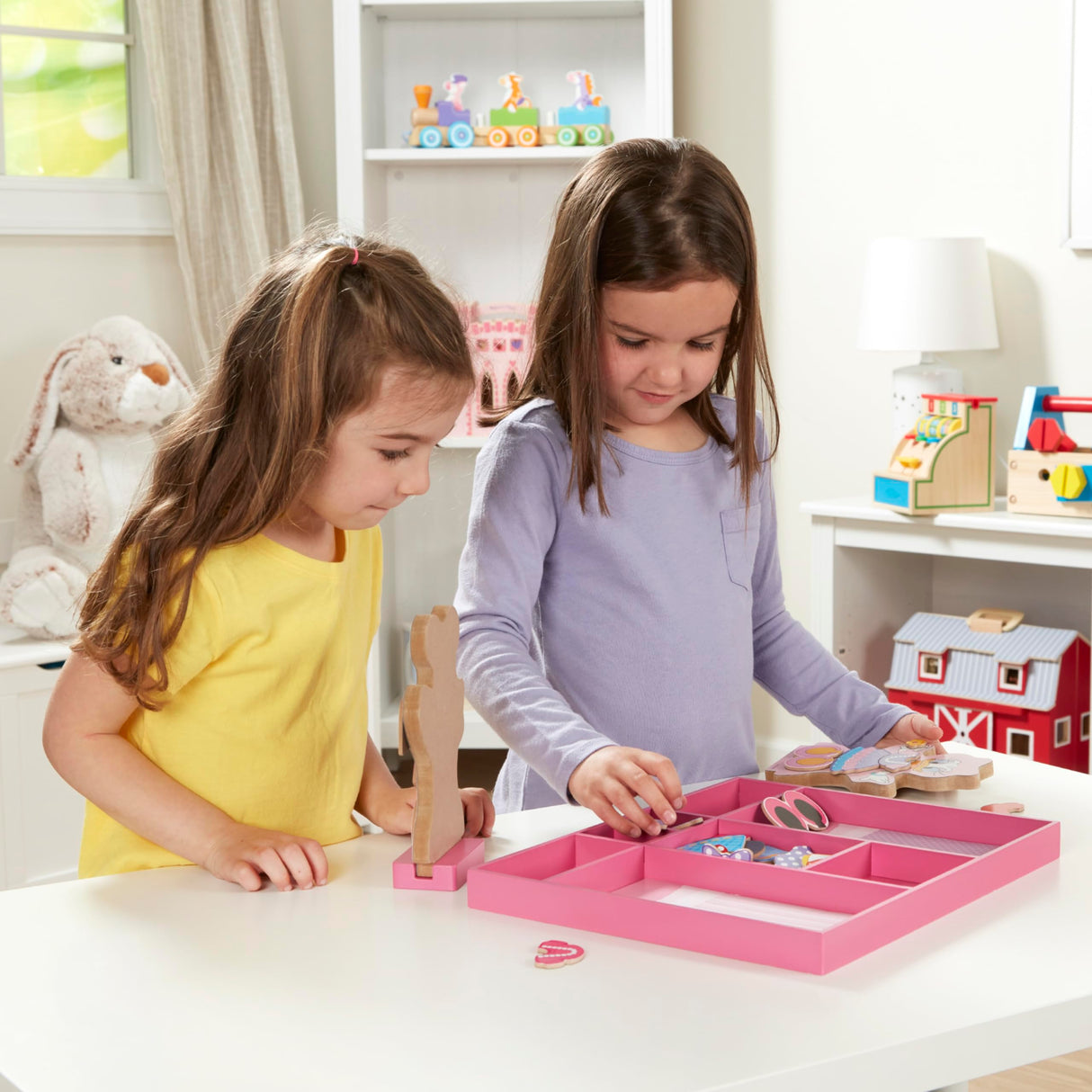 Melissa & Doug Disney Minnie Mouse and Daisy Duck Magnetic Dress-Up Wooden Doll Pretend Play Set (40+ pcs) Minnie Mouse Toys, Disney Dress Up Dolls For Preschoolers And Kids Ages 3+ Melissa & Doug