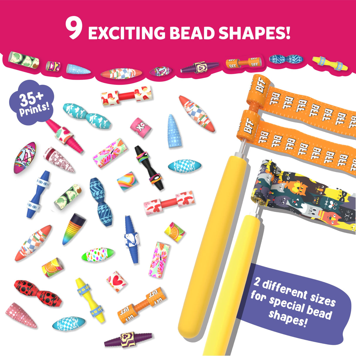 Skillmatics Craft Activity - Roll-Up Beads Friendship Bracelets DIY Kit, 400+ Charms & Beads, Jewelry Making Kit, Create 25+ Bracelets, Gifts for Kids Ages 6, 7, 8, 9, 10, 11, 12, 13 Skillmatics