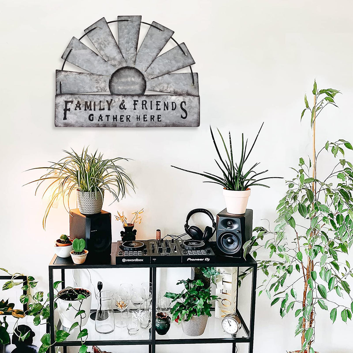 Fleecy day Metal Half Windmill Decor, Rustic Farmhouse Wall Art Decor, Metal Art Wall Decor for Living Home Bedroom Dark Kitchen Fleecy day