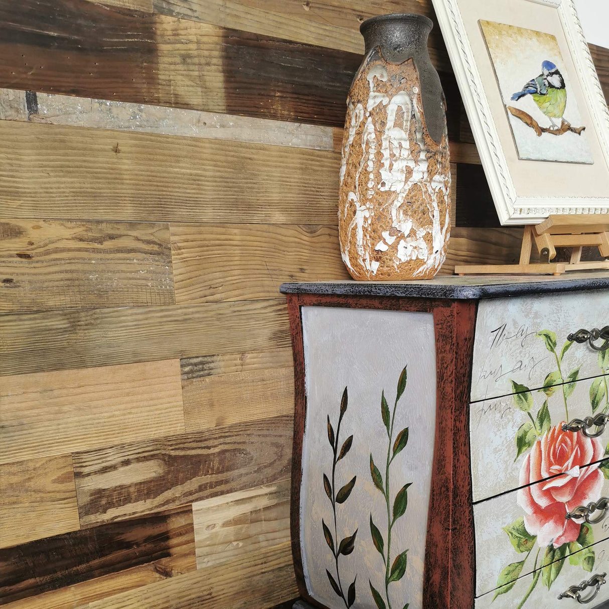 Colamo 10 Reclaimed Wood Planks Peel and Stick Shiplap Boards for Wall, Weathered Barn Wood Paneling Stick on Wooden RV Backsplash, 3D Self Stick Wood Wall Panels for Living Room Bed Room Accent Wall COLAMO