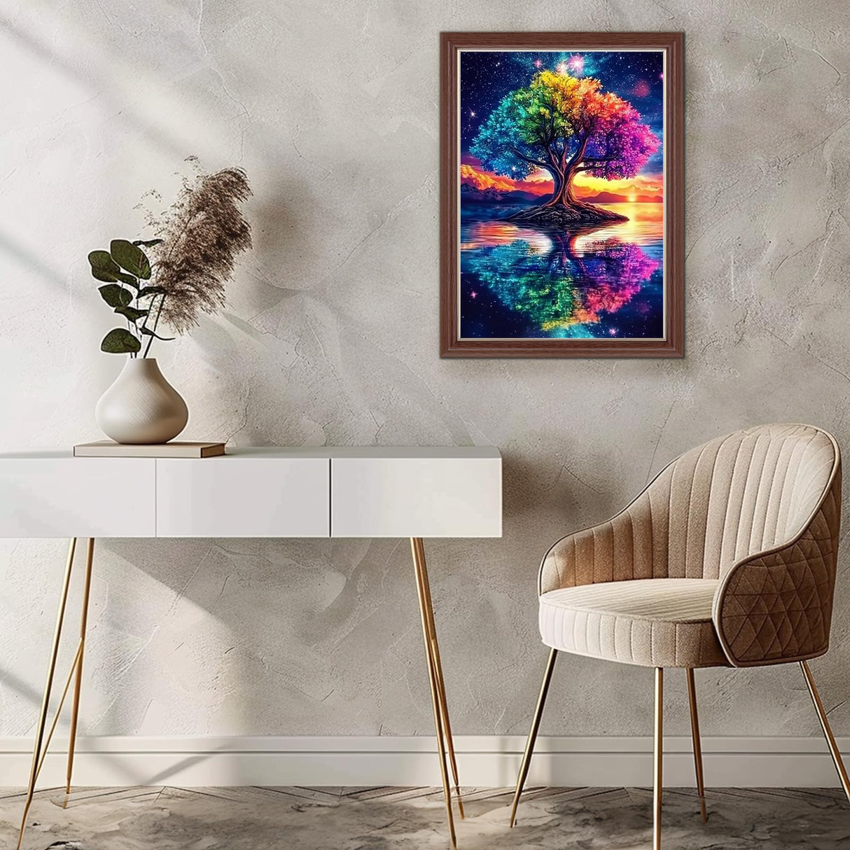 Lxmsja Tree of Life Diamond Art Kits for Adults, Tree DIY Full Drill Diamond Painting Kits for Beginners, 5D Gem Art Crafts for Adults, Home Wall Decor 12x16 inch Lxmsja
